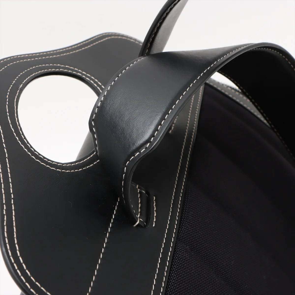 nylon x leather backpack/rucksack black — view 14