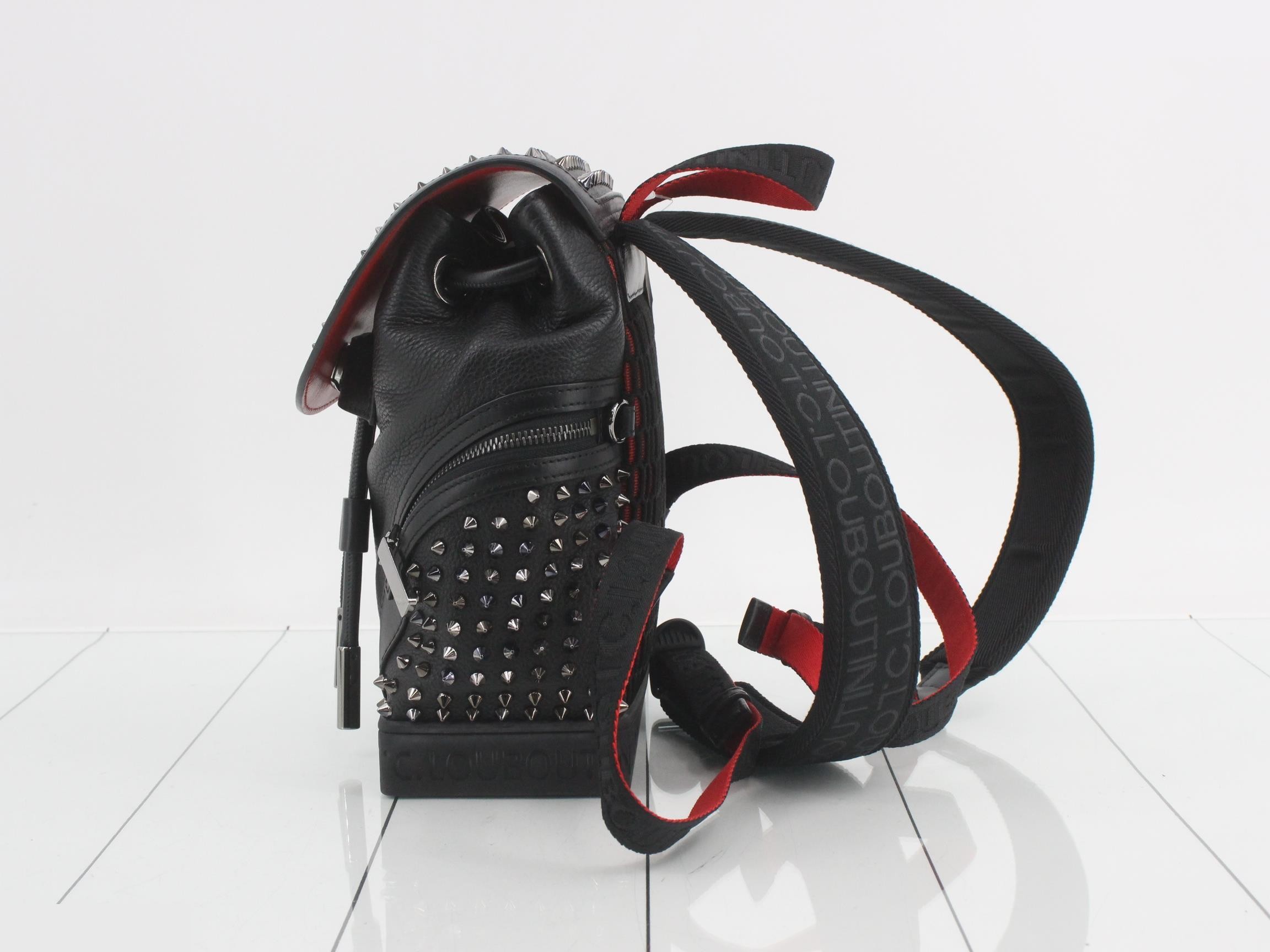 2-way studded leather backpack — view 3