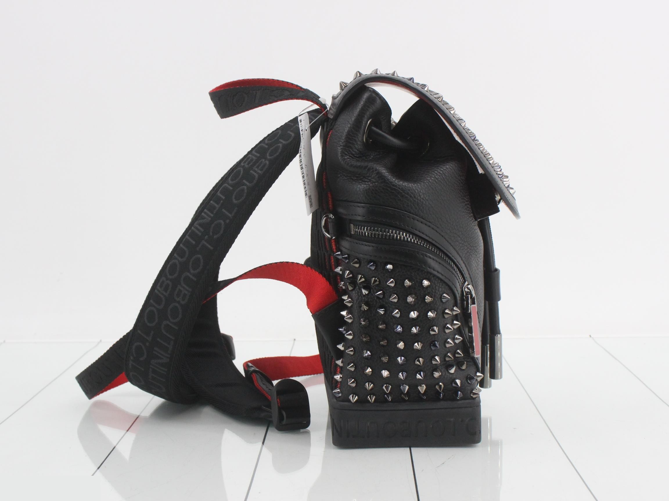 2-way studded leather backpack — view 4