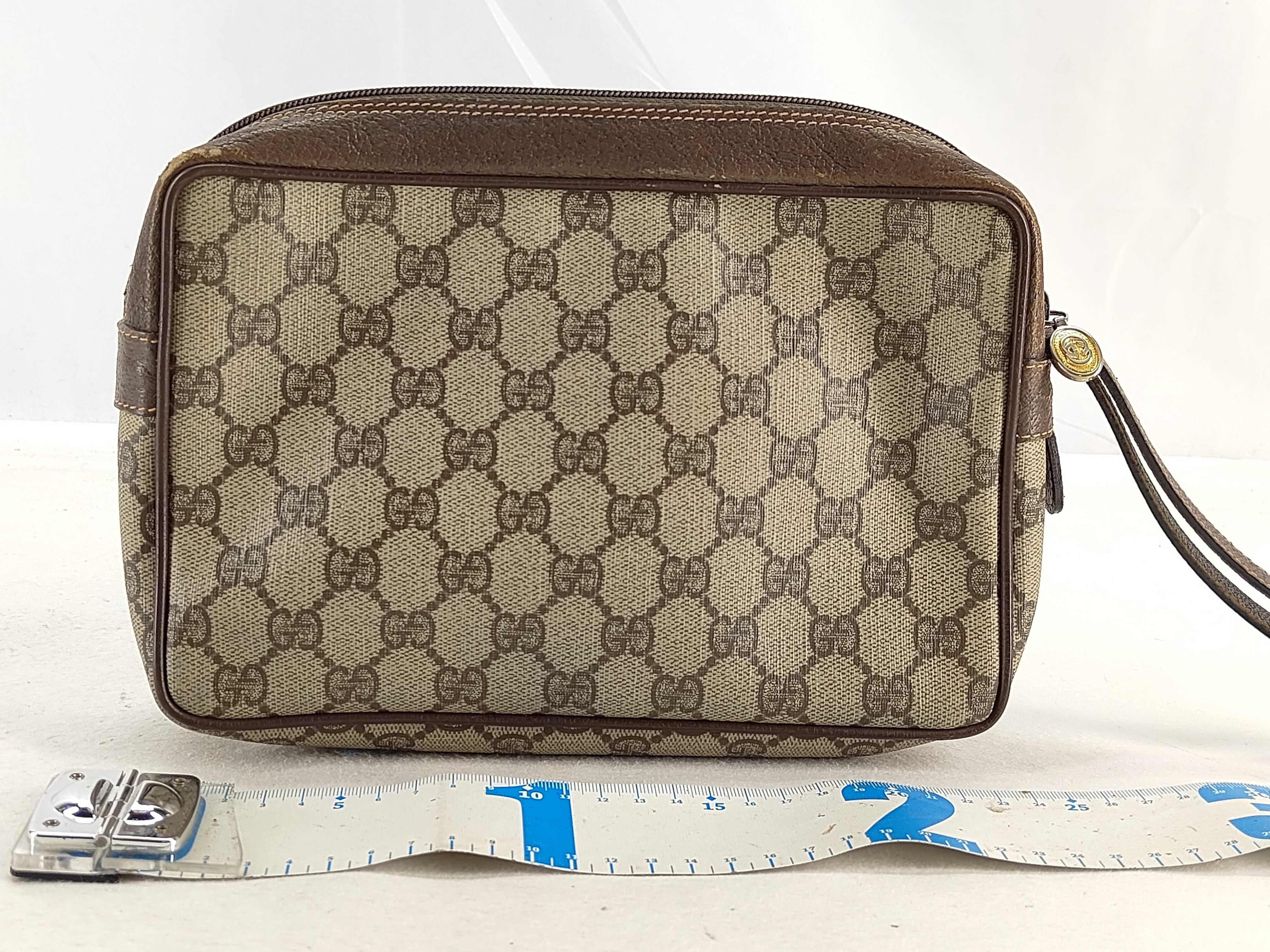 GG Supreme Gucci 56 01 052 GG Supreme Clutch Bag PVC Leather Brown Clutch Bag — view 2