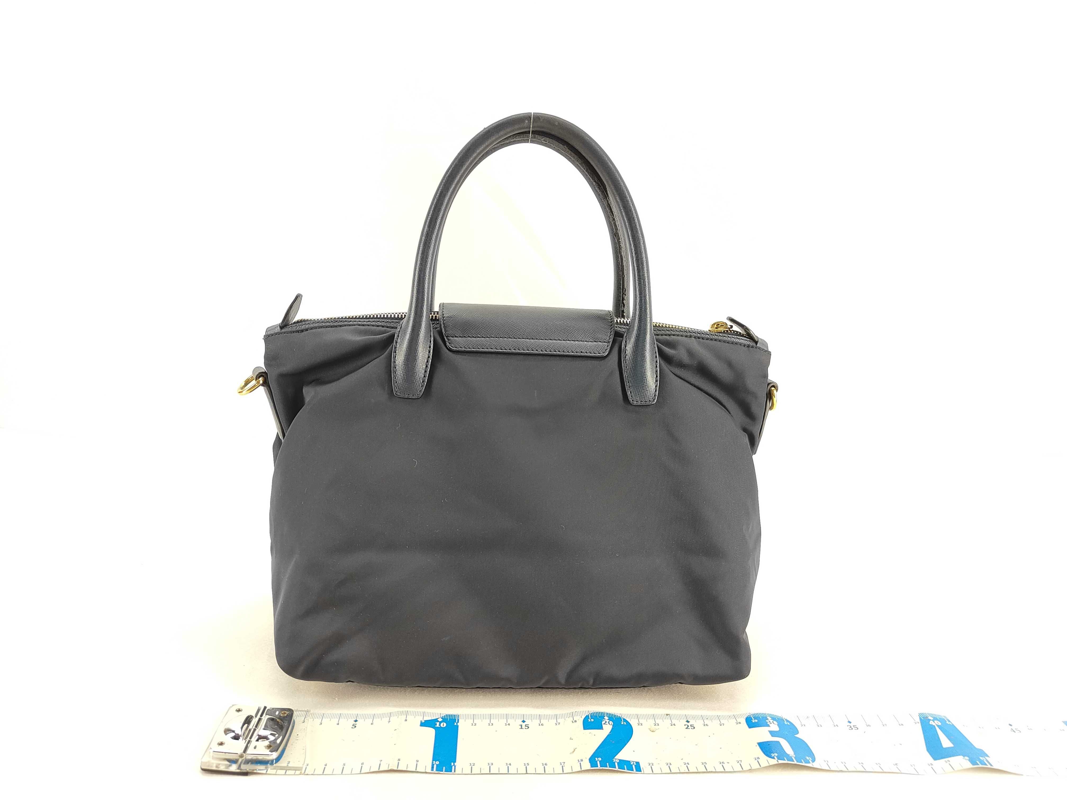 Nylon Prada Handbag Leather Nylon Black Handbag — view 2