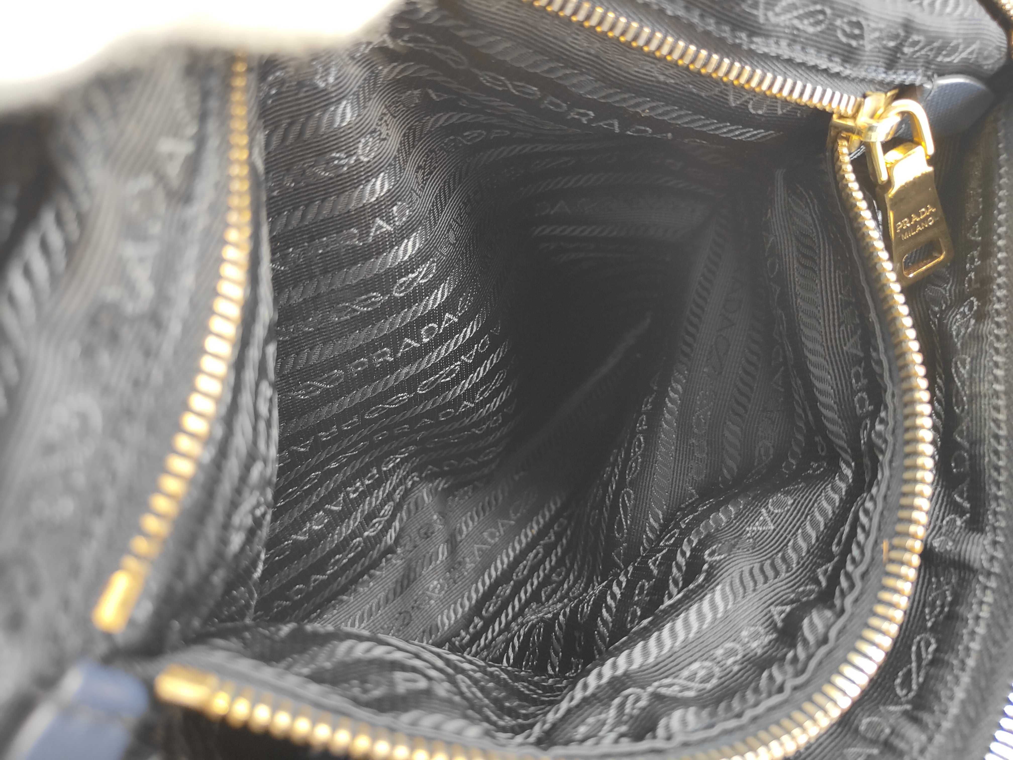 Nylon Prada Handbag Leather Nylon Black Handbag — view 13