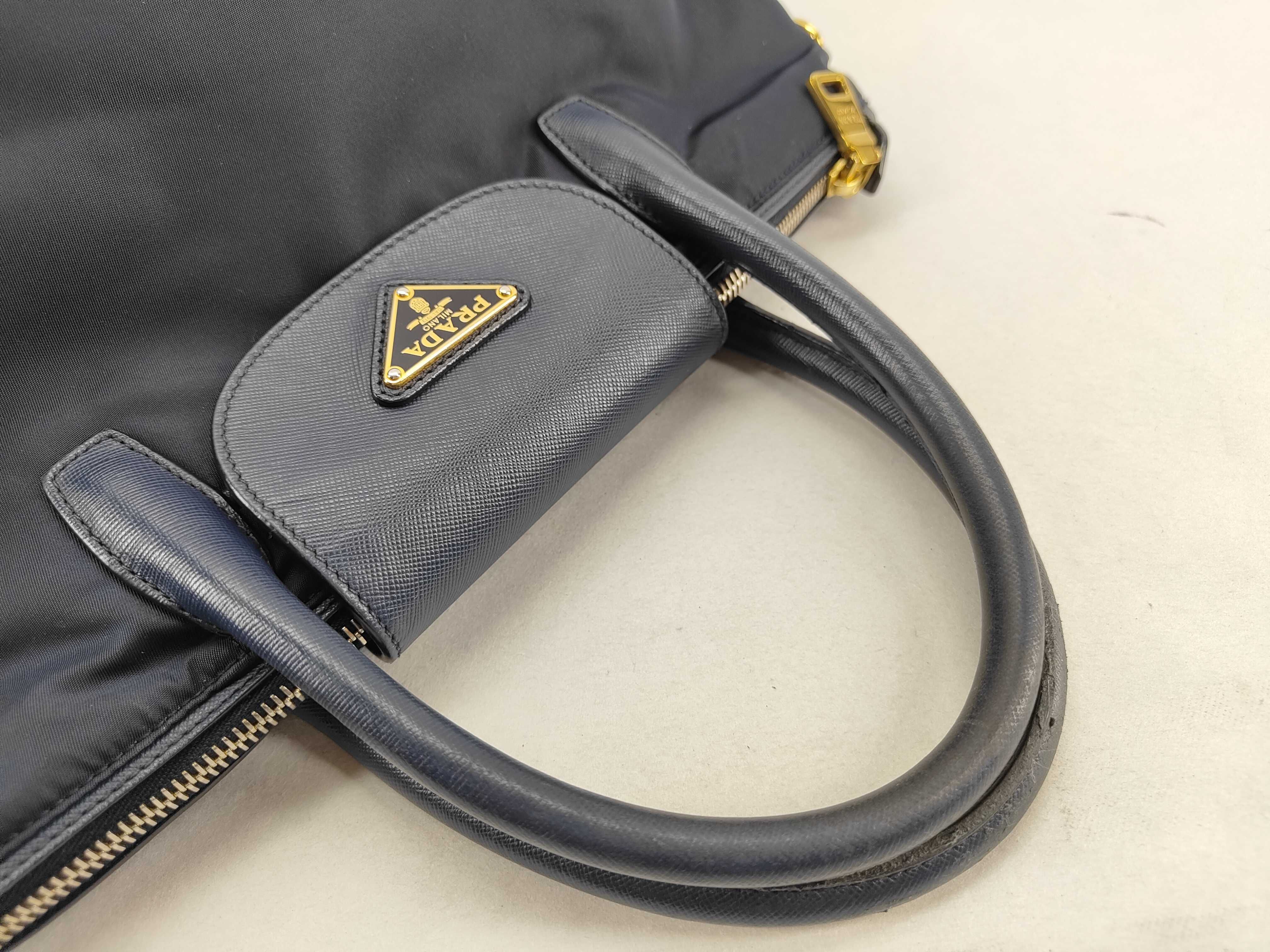 Nylon Prada Handbag Leather Nylon Black Handbag — view 4