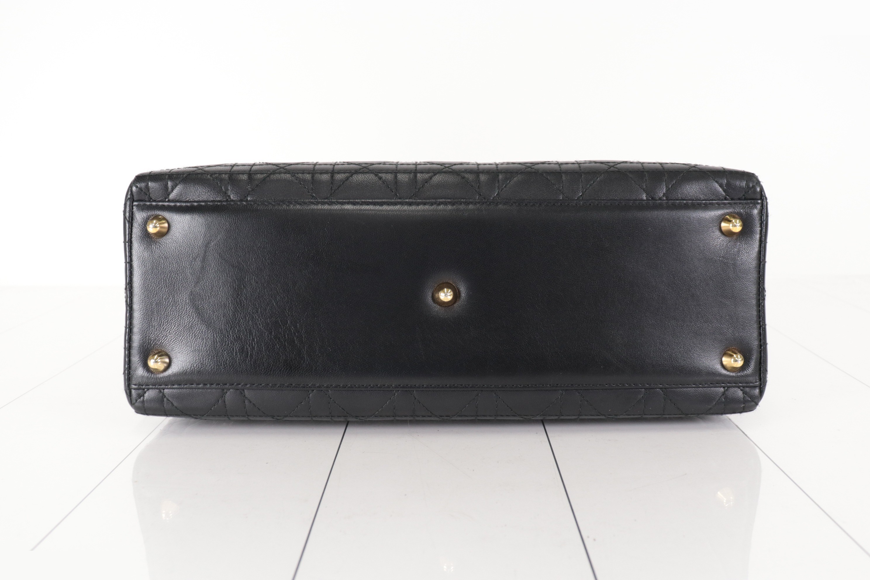 Lady Dior 2-Way Cannage Tote with Stitching Tag — view 7