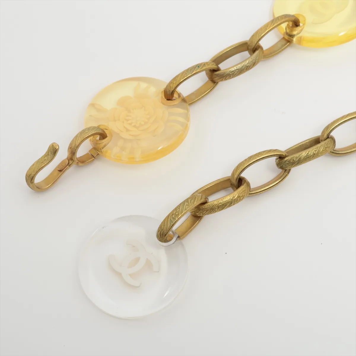Coco Mark Camellia 95C Chain Belt Resin x GP Gold — view 2