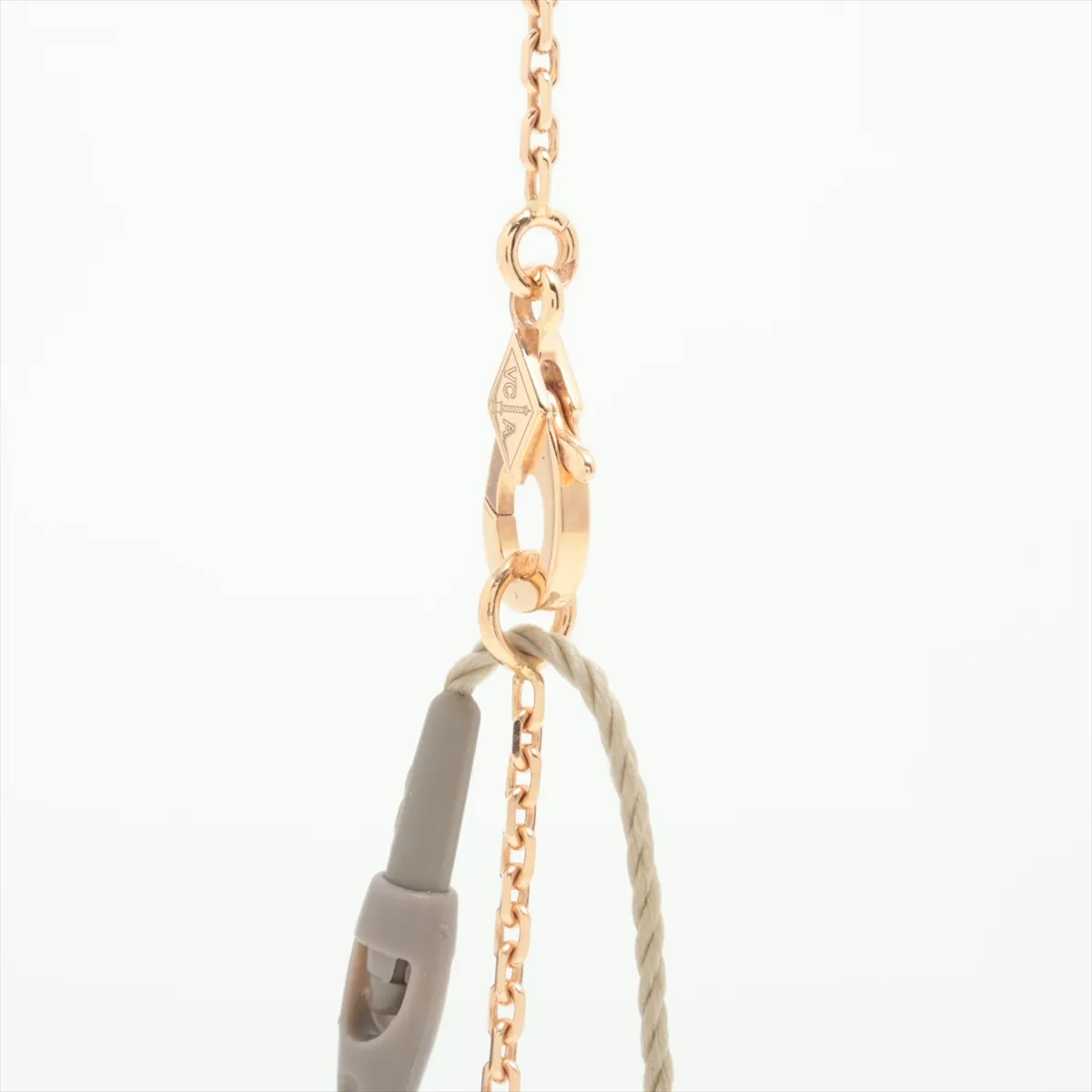 Vintage Alhambra Pink Shell Diamond Necklace, 750 (PG), Total Weight 7.2g, JG712942. Minor chips and — view 3