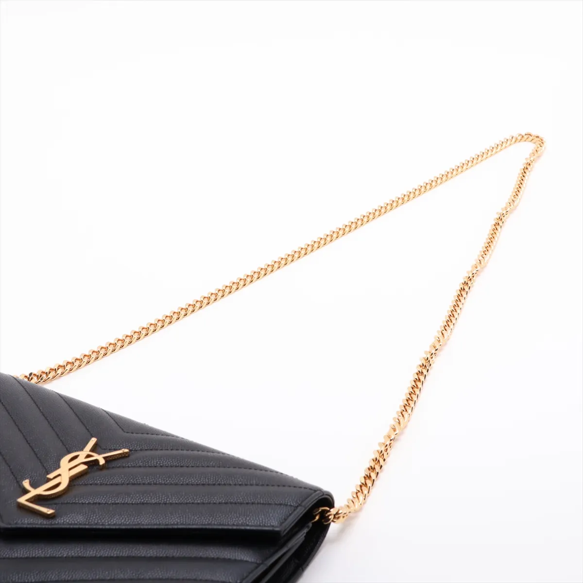 Cassandra Leather Chain Wallet, Black, 377828 — view 5