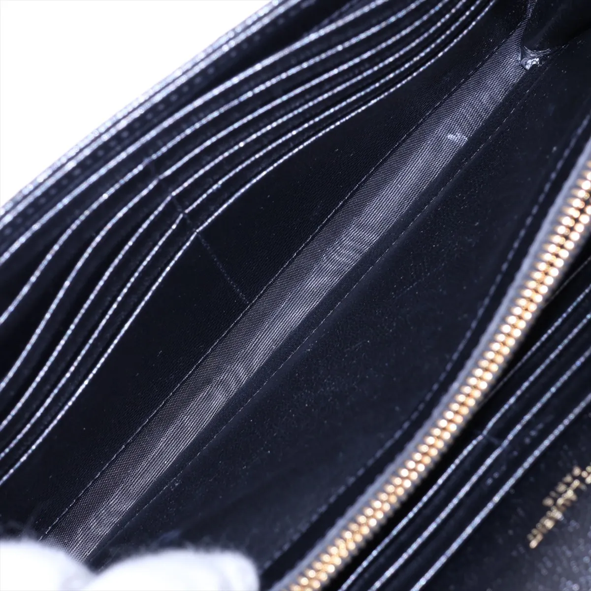 Cassandra Leather Chain Wallet, Black, 377828 — view 7