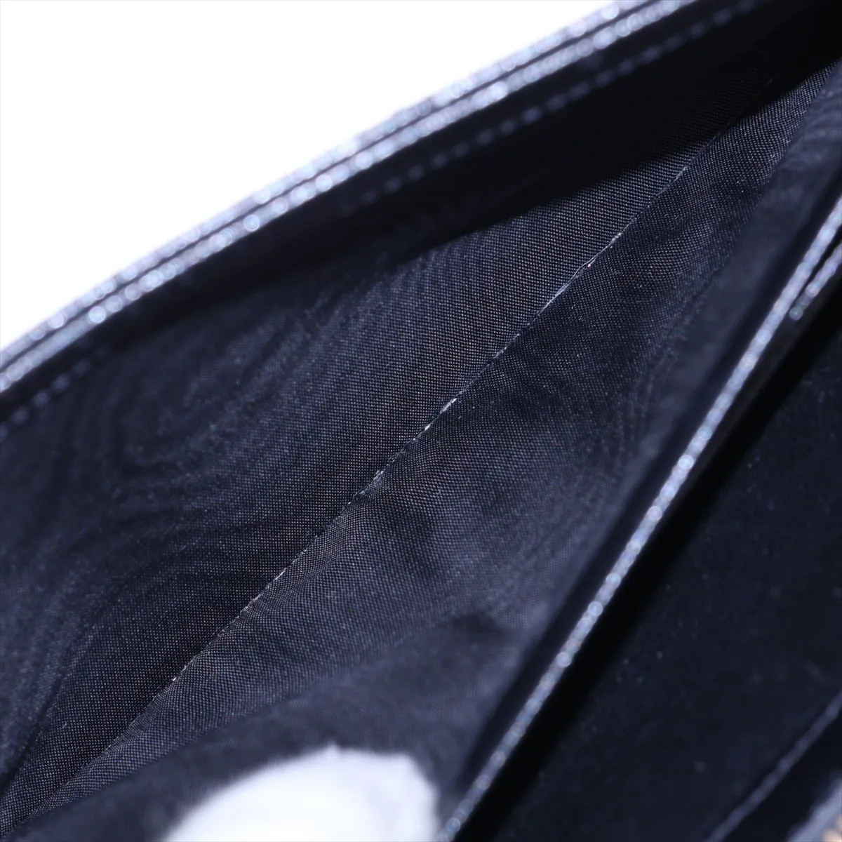 Cassandra Leather Chain Wallet, Black, 377828 — view 8
