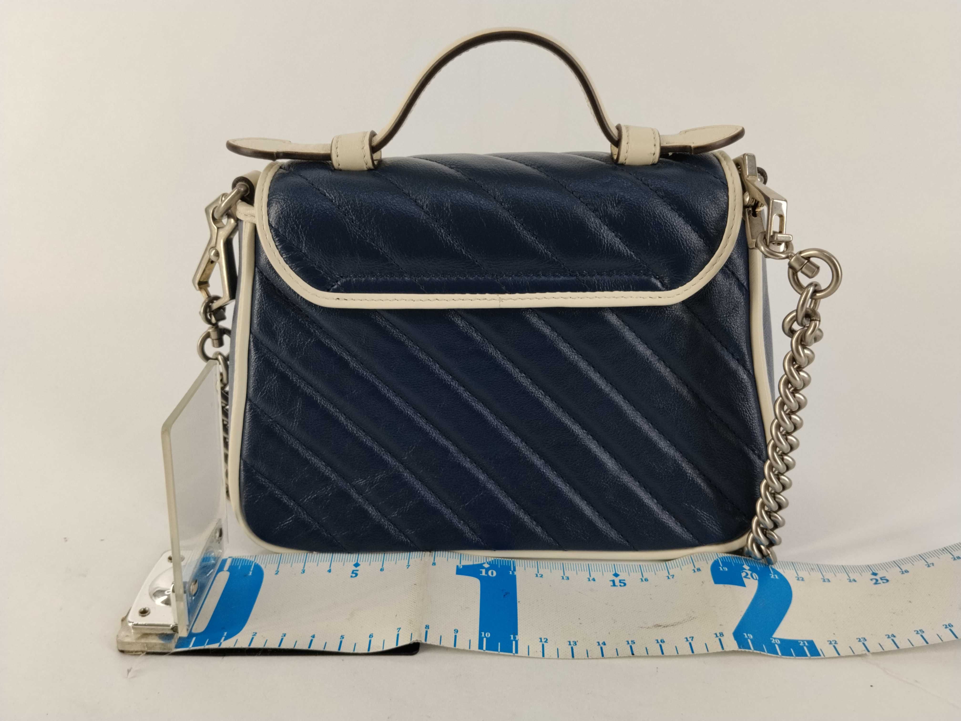 Marmont blue shoulder bag/handbag with handle — view 2