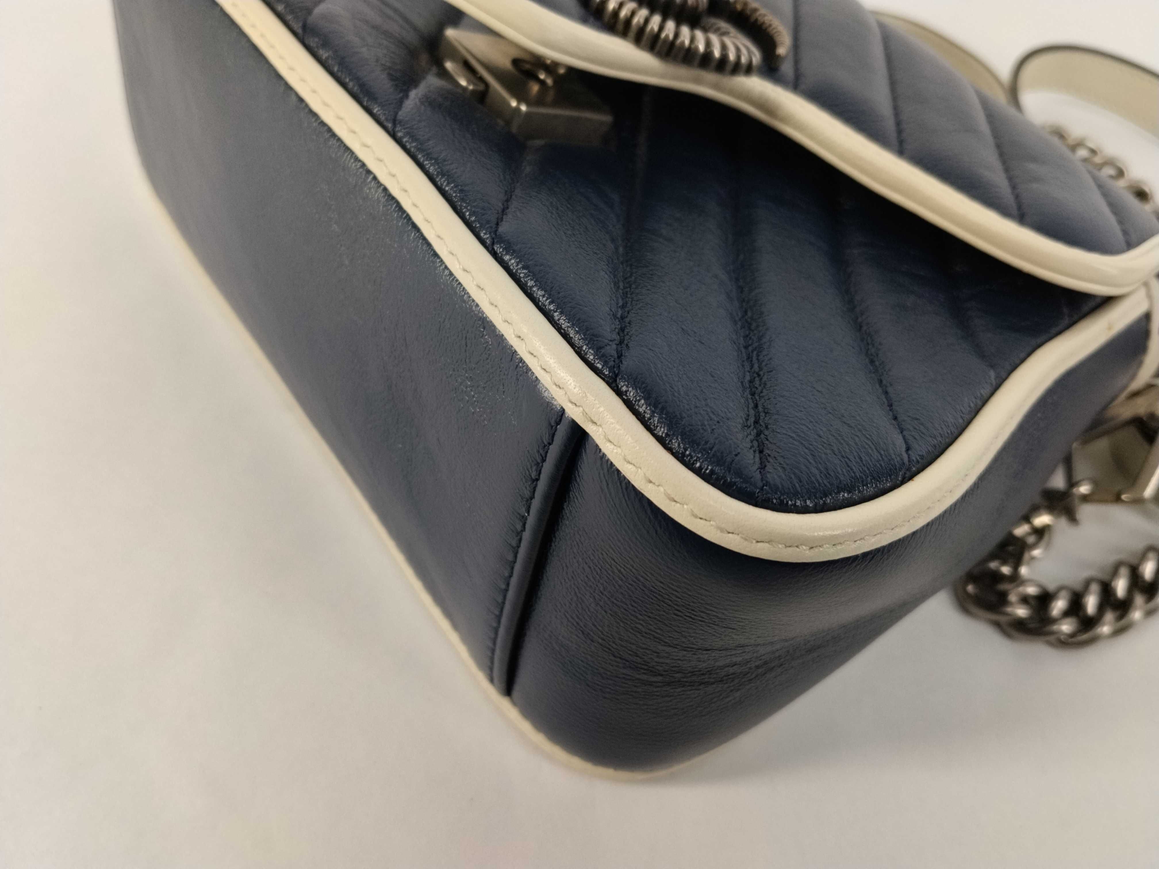 Marmont blue shoulder bag/handbag with handle — view 6