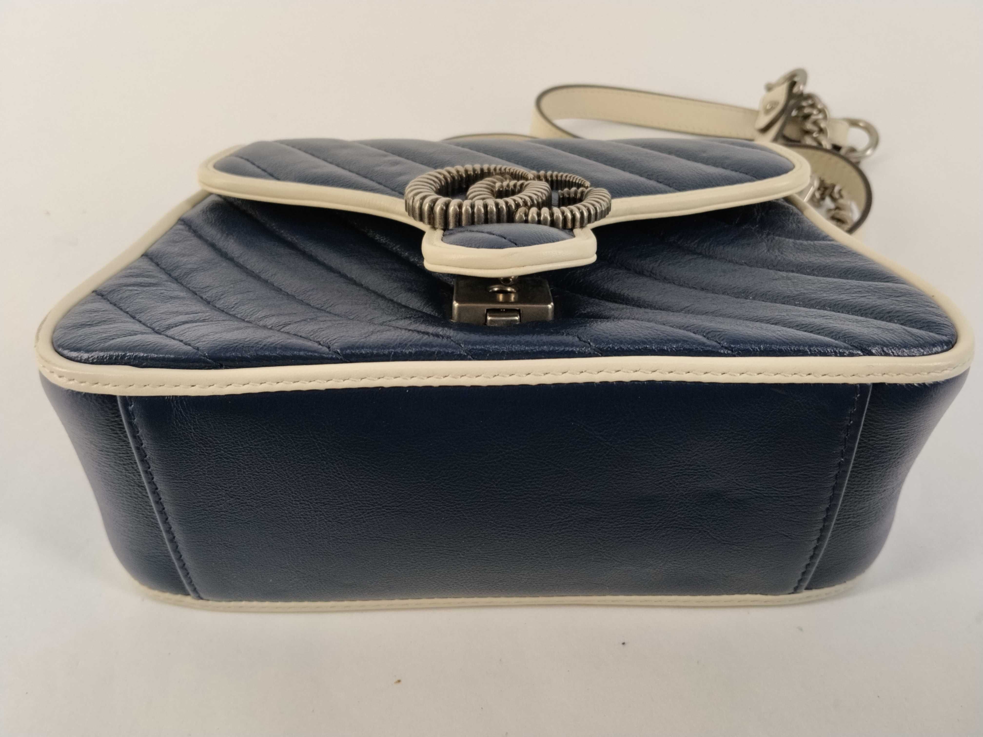 Marmont blue shoulder bag/handbag with handle — view 7