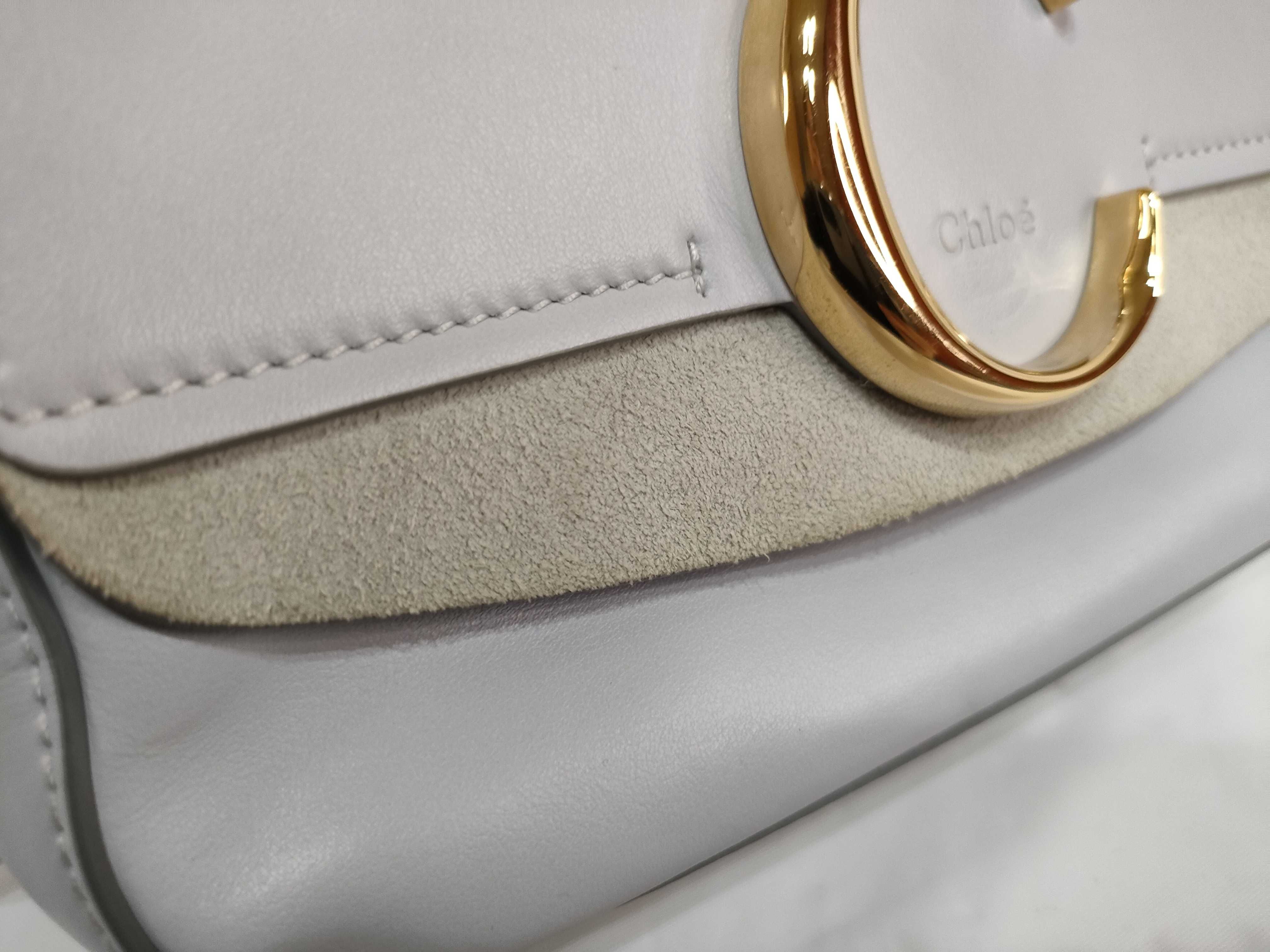 C Leather x Suede 2-Way Shoulder Bag White Shoulder Bag — view 11