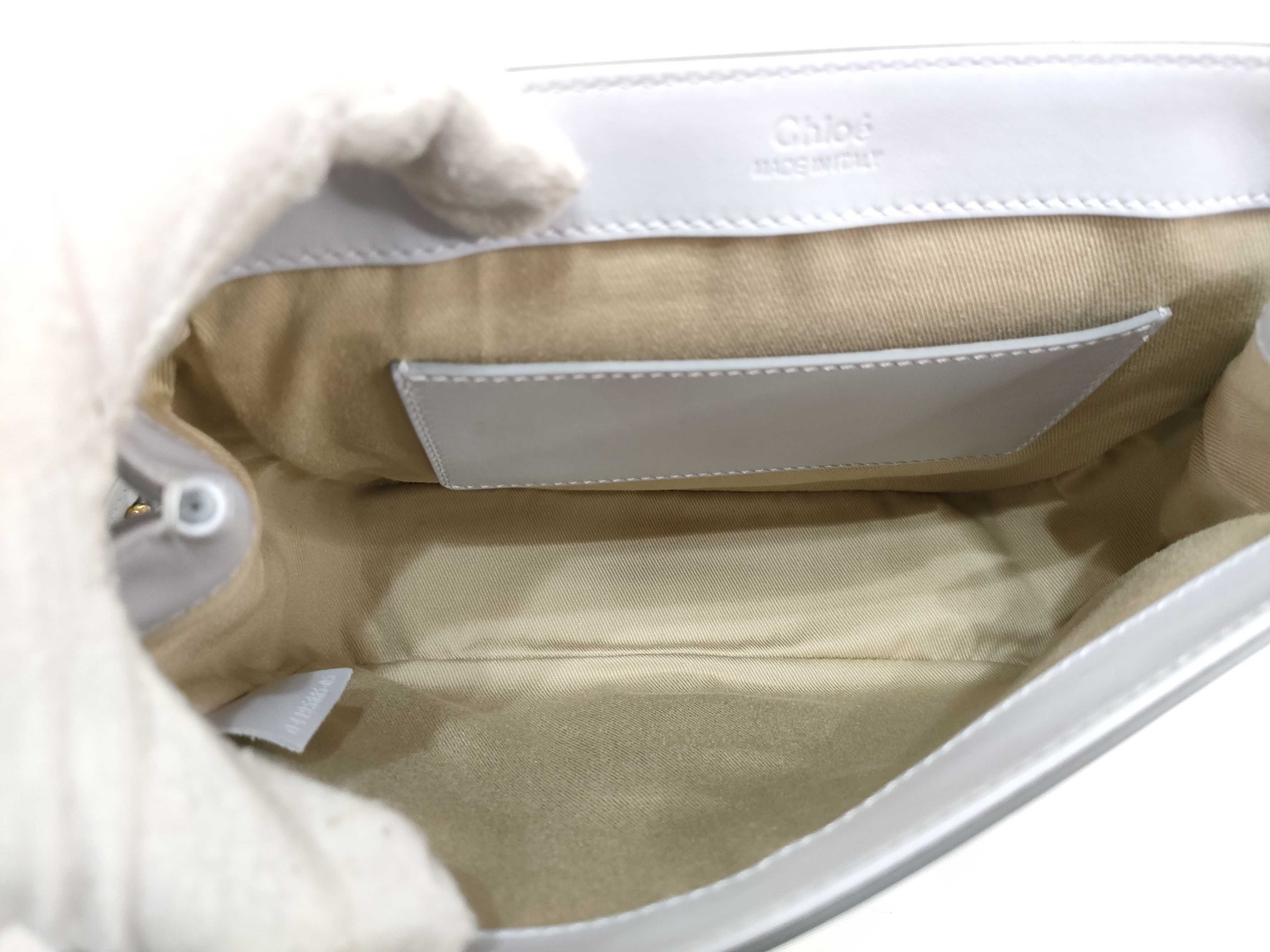 C Leather x Suede 2-Way Shoulder Bag White Shoulder Bag — view 13