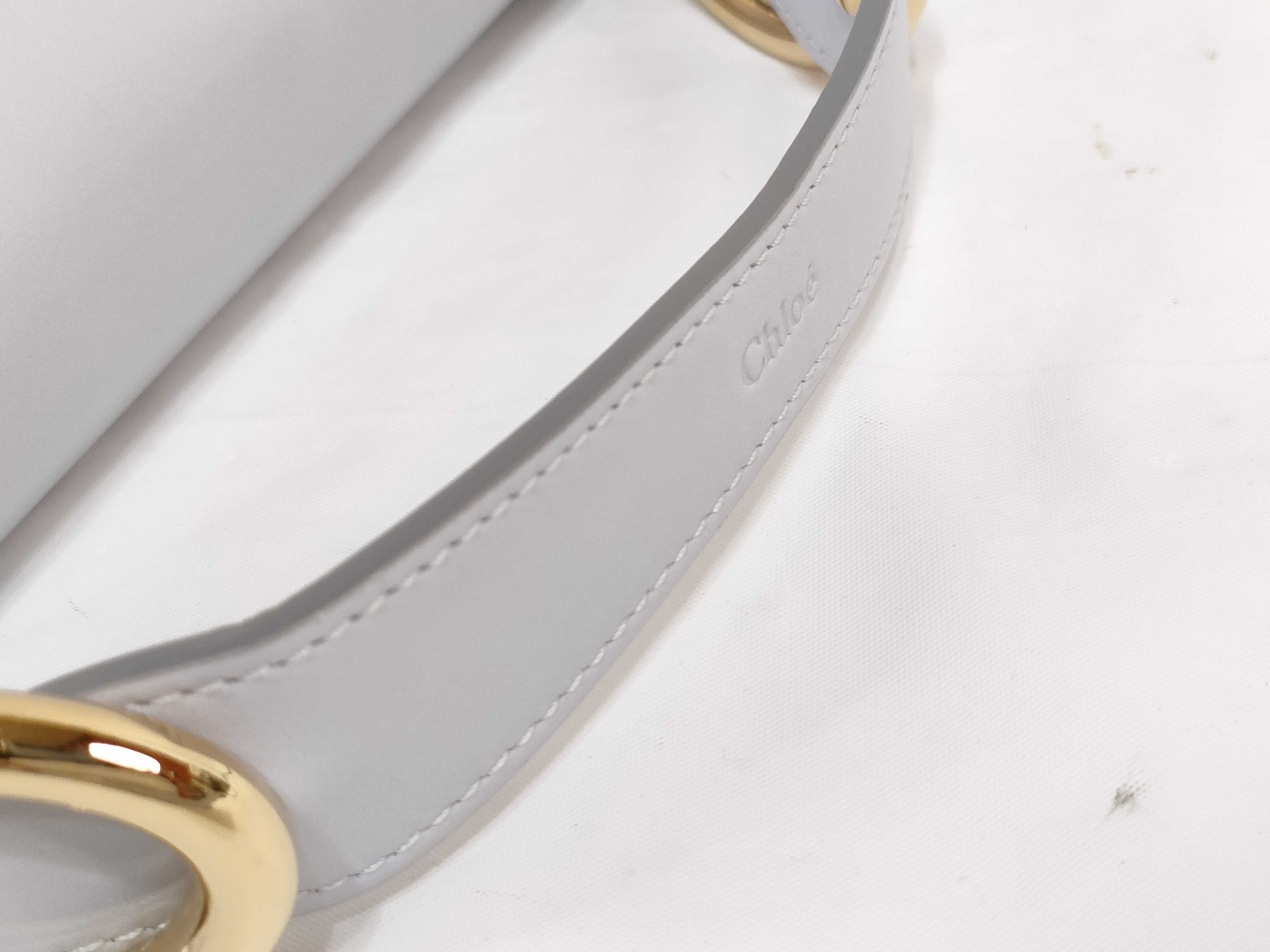C Leather x Suede 2-Way Shoulder Bag White Shoulder Bag — view 5