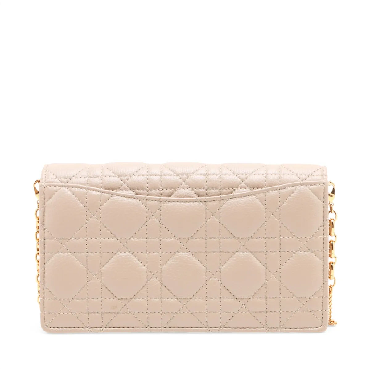 Cannage Caro Leather Chain Wallet Beige — view 2