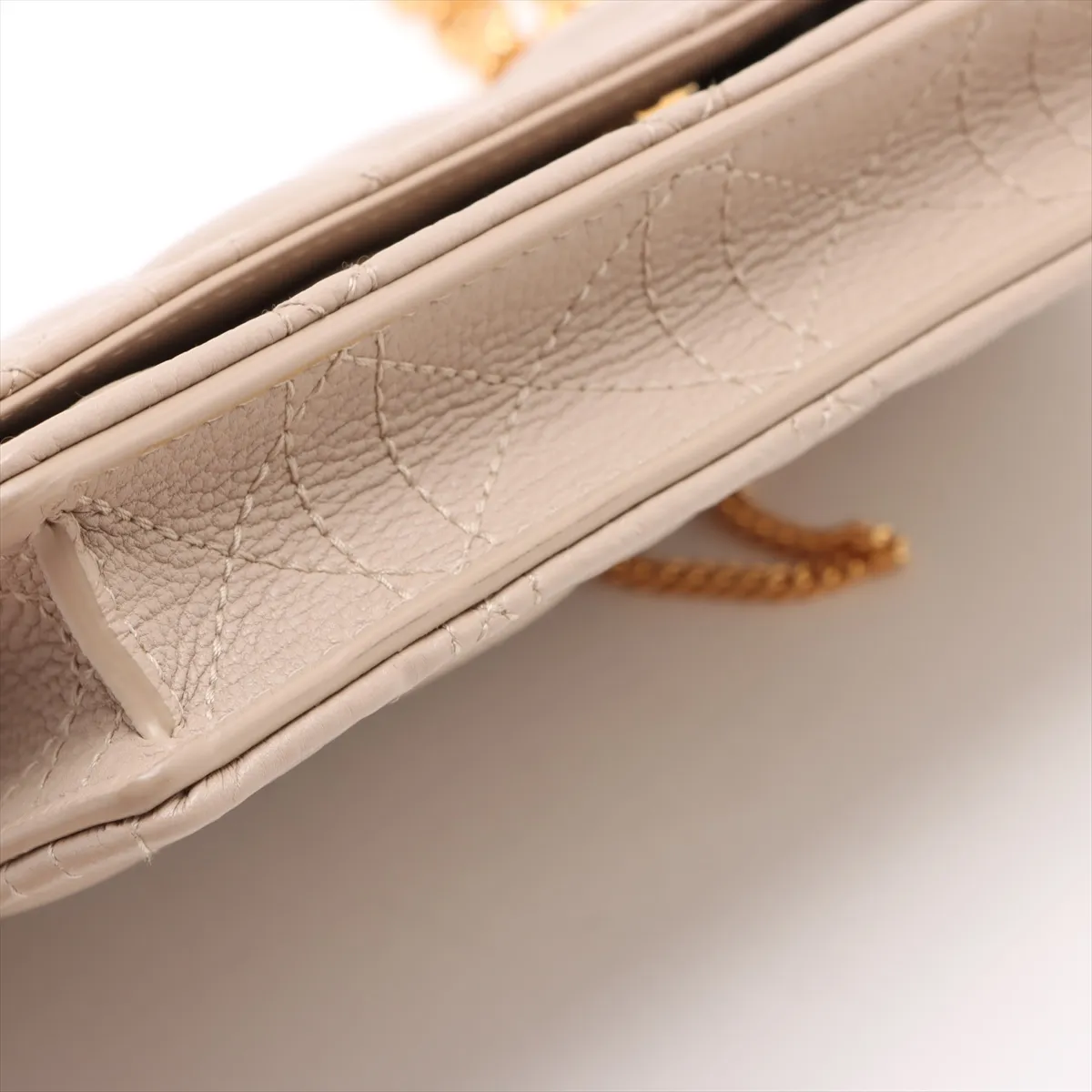 Cannage Caro Leather Chain Wallet Beige — view 11