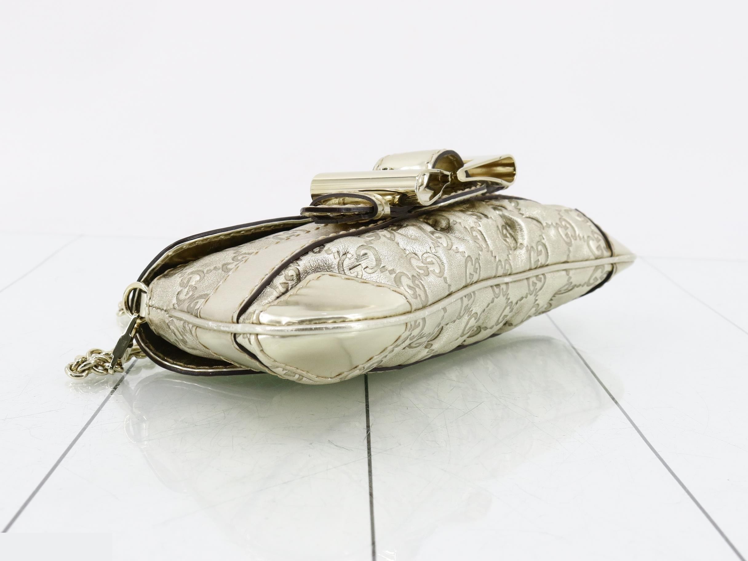 Guccissima Ribbon Chain Bag, Gold, 29 x 14 x 2 cm — view 5