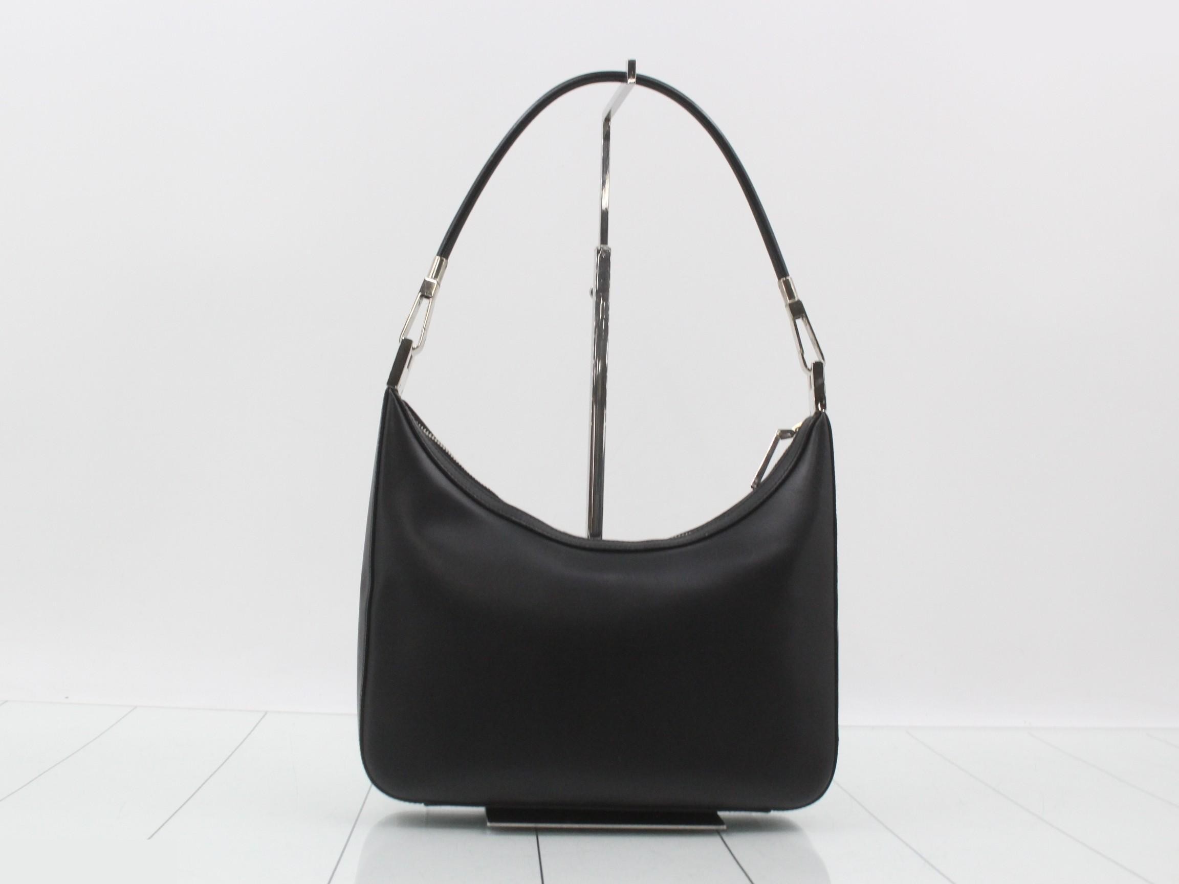 Leather, silver hardware, one-shoulder bag — view 2