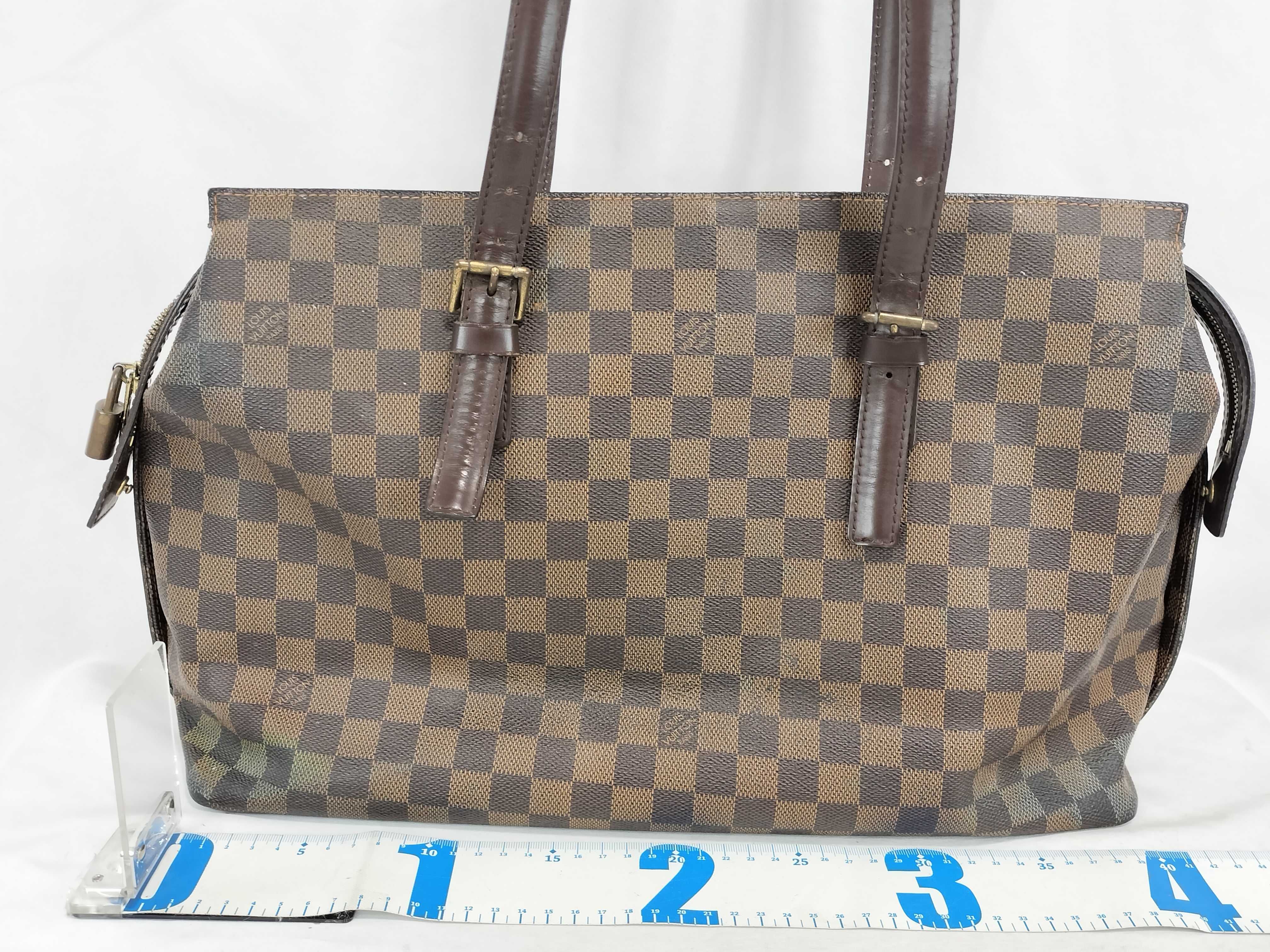 Damier PH - Neverfull Damier Ebene Tote Bag Brown Canvas Shoulder Bag — view 2