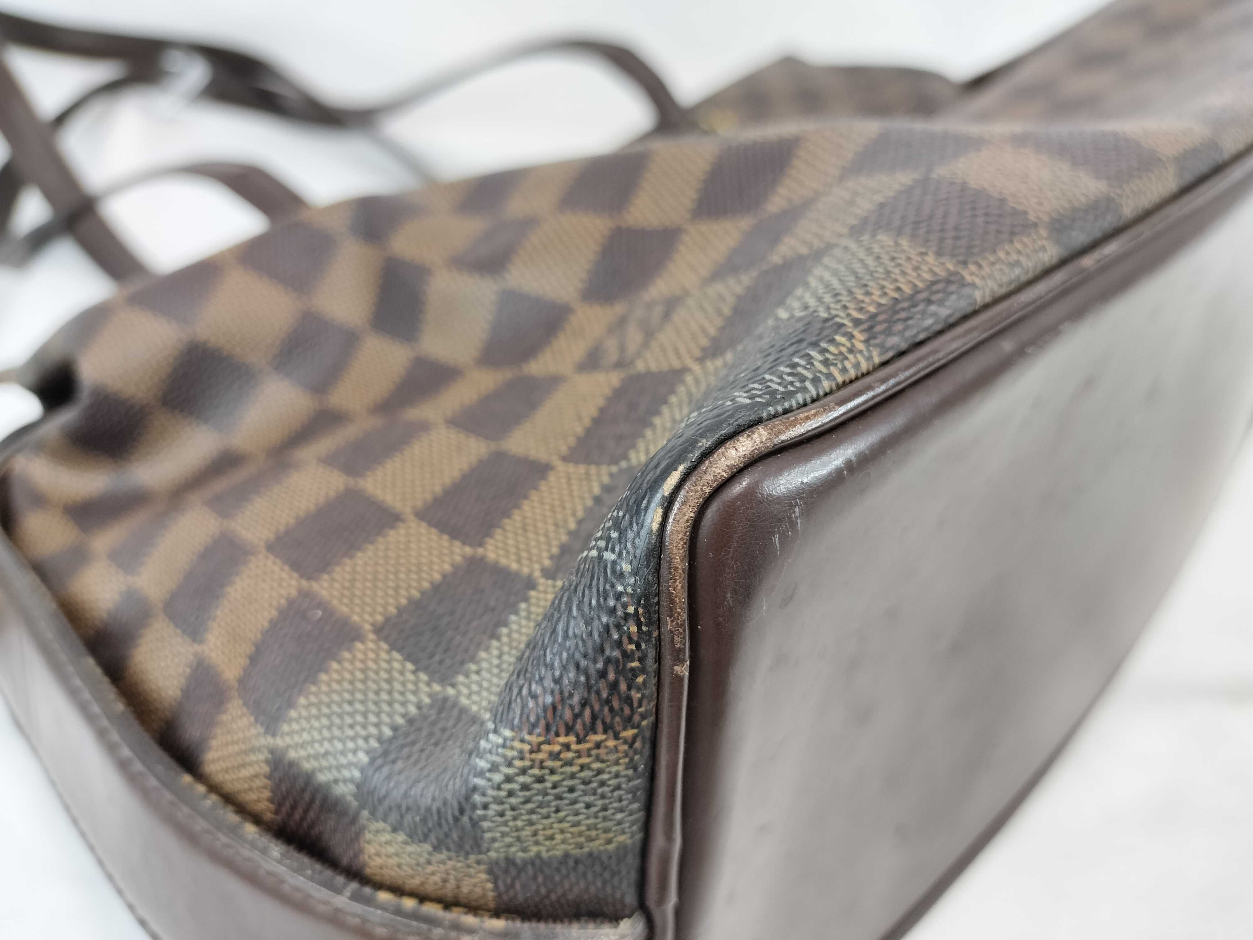 Damier PH - Neverfull Damier Ebene Tote Bag Brown Canvas Shoulder Bag — view 7