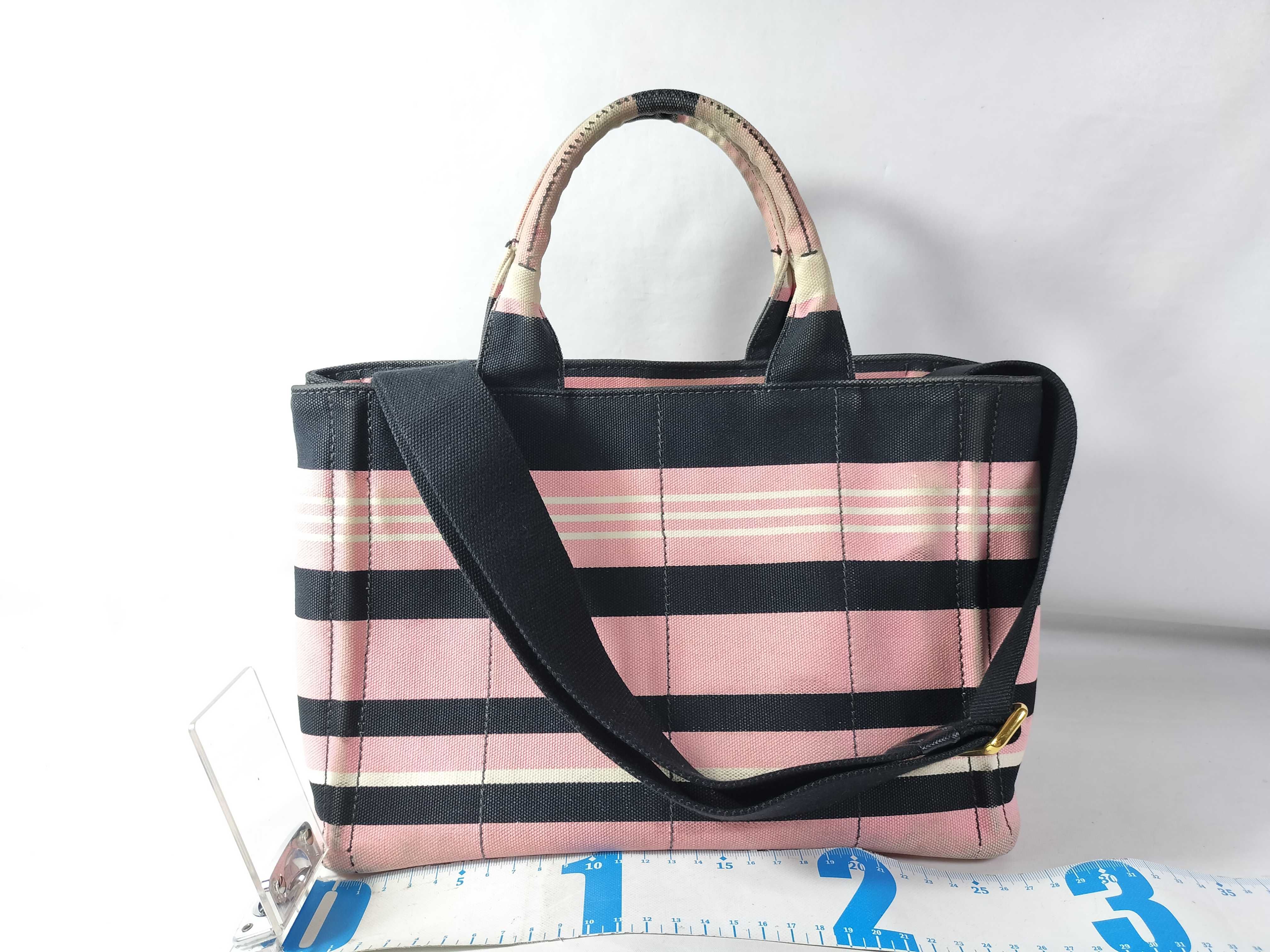 Canapa Tote Bag, Pink with Black Strap — view 2
