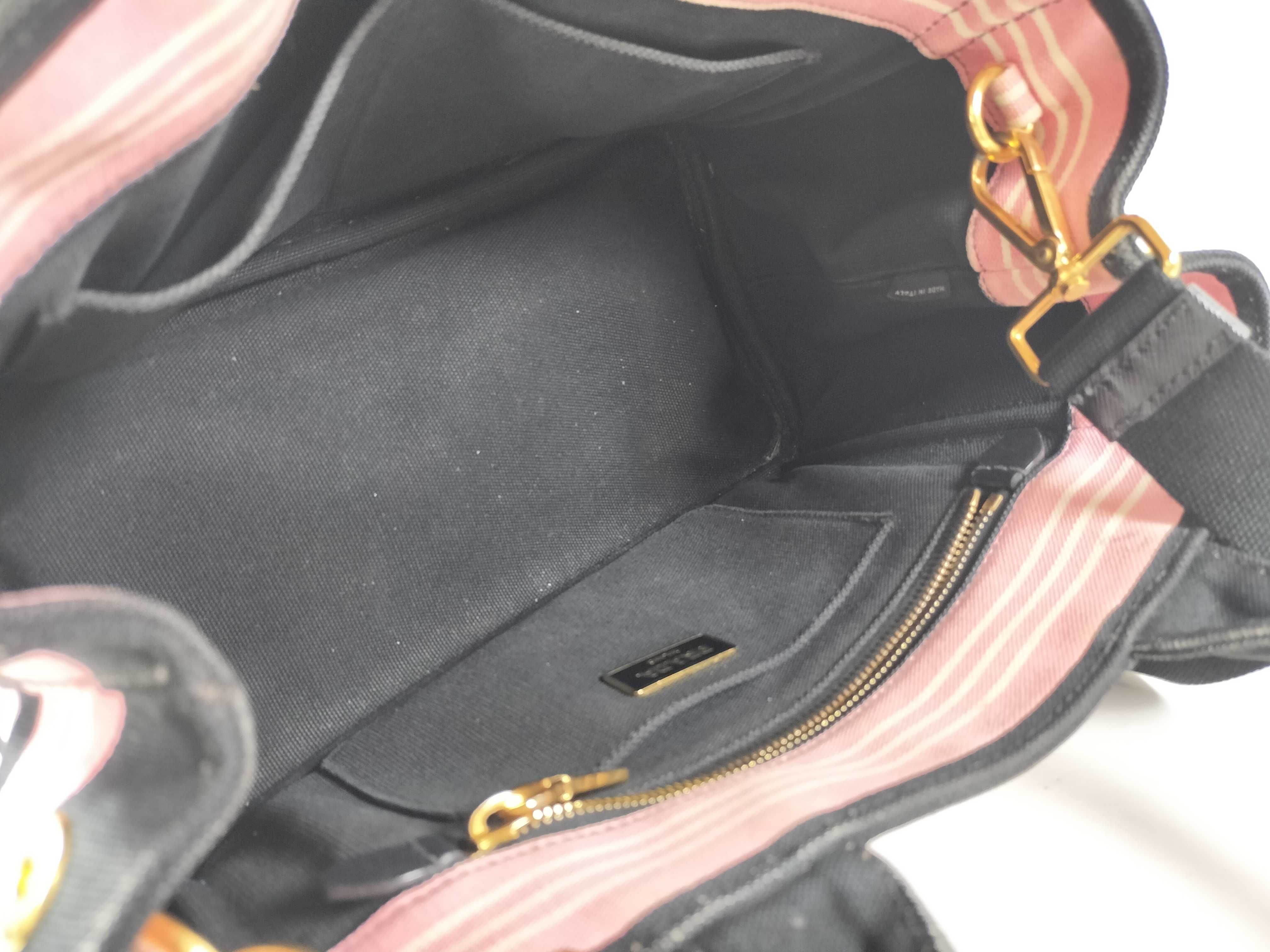 Canapa Tote Bag, Pink with Black Strap — view 10