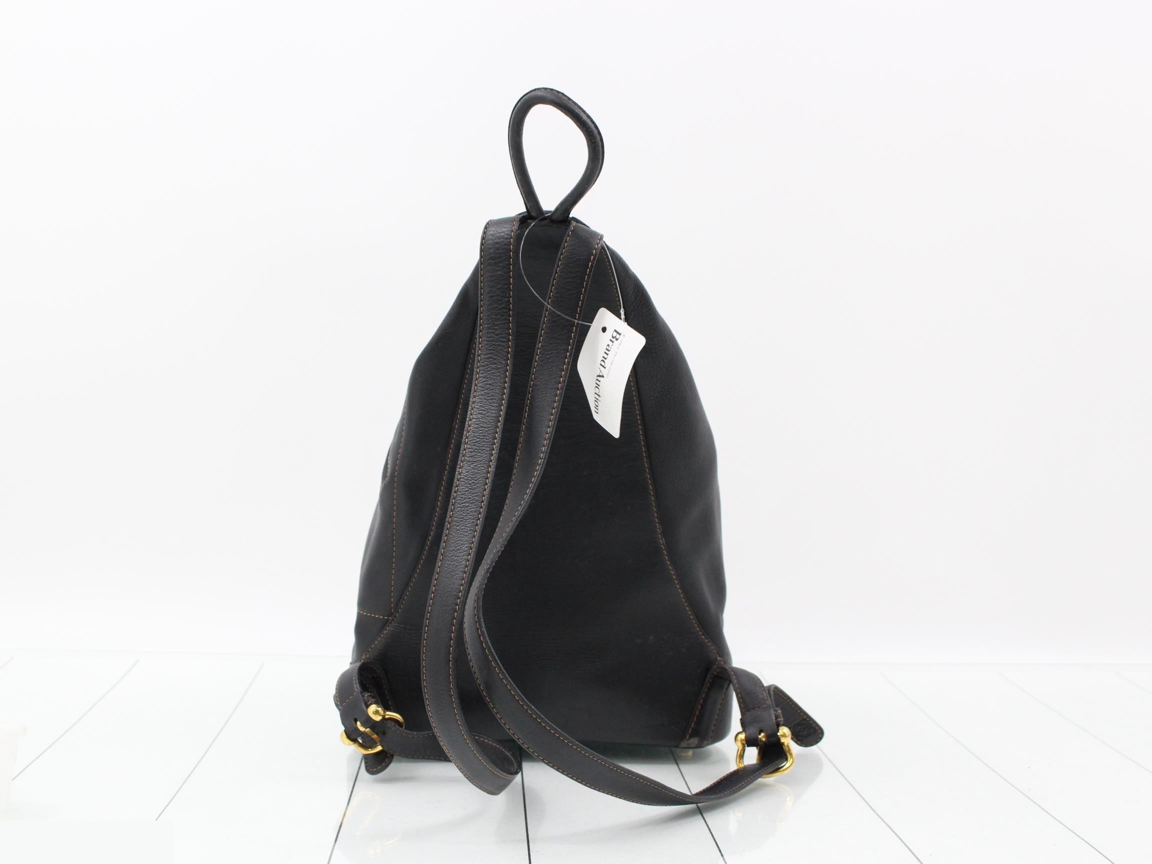 Anton Leather Backpack, Black — view 2