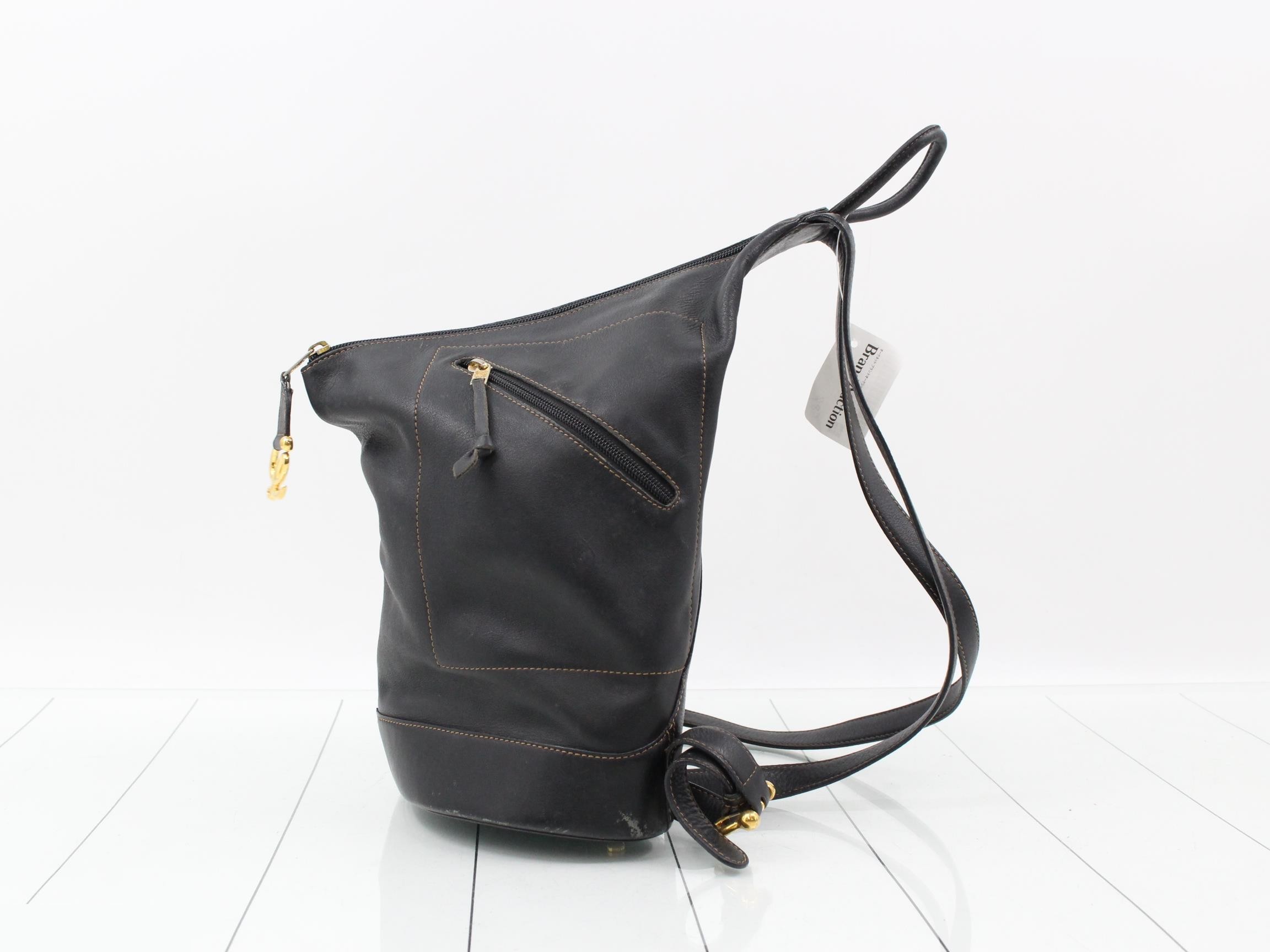 Anton Leather Backpack, Black — view 3