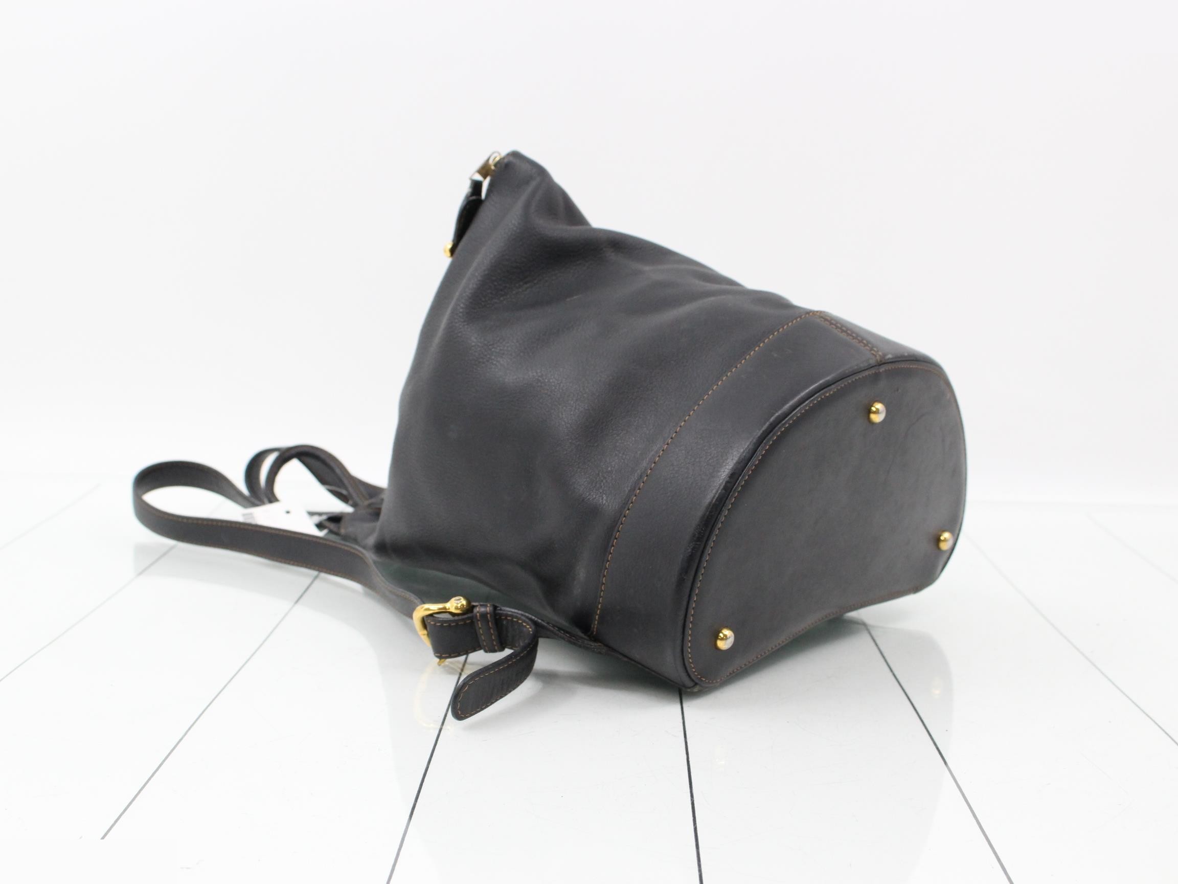 Anton Leather Backpack, Black — view 5