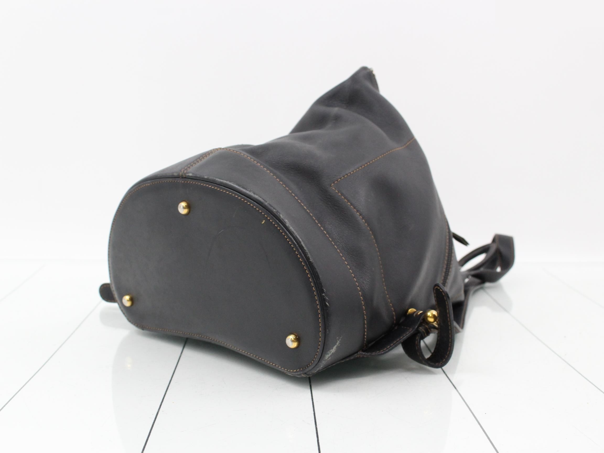 Anton Leather Backpack, Black — view 6