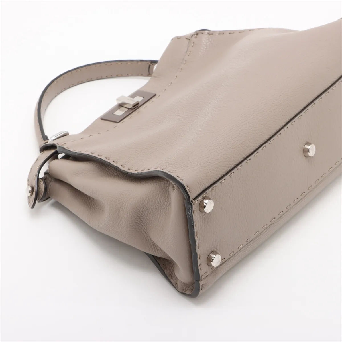 Peekaboo Regular Selleria Leather 2-Way Handbag, Beige, 8BN290 — view 4