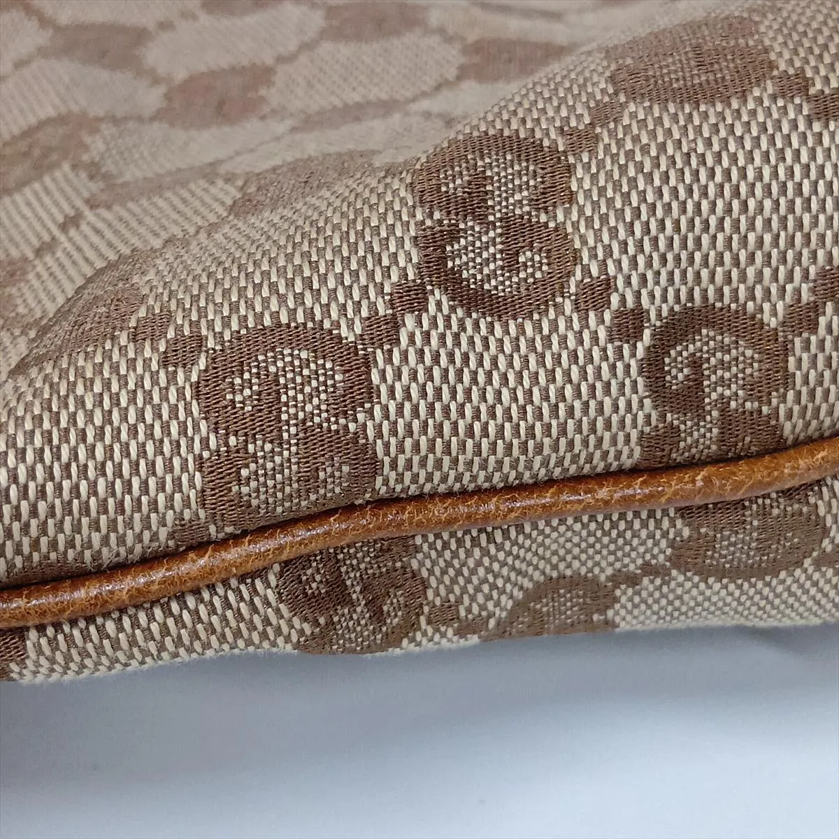 GG Canvas New Jackie Canvas x Leather Shoulder Bag Beige x Brown 120838 — view 11