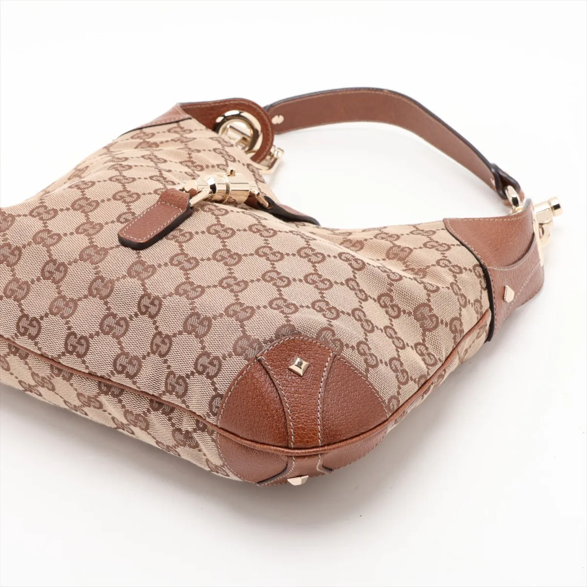 GG Canvas New Jackie Canvas x Leather Shoulder Bag Beige x Brown 120838 — view 3