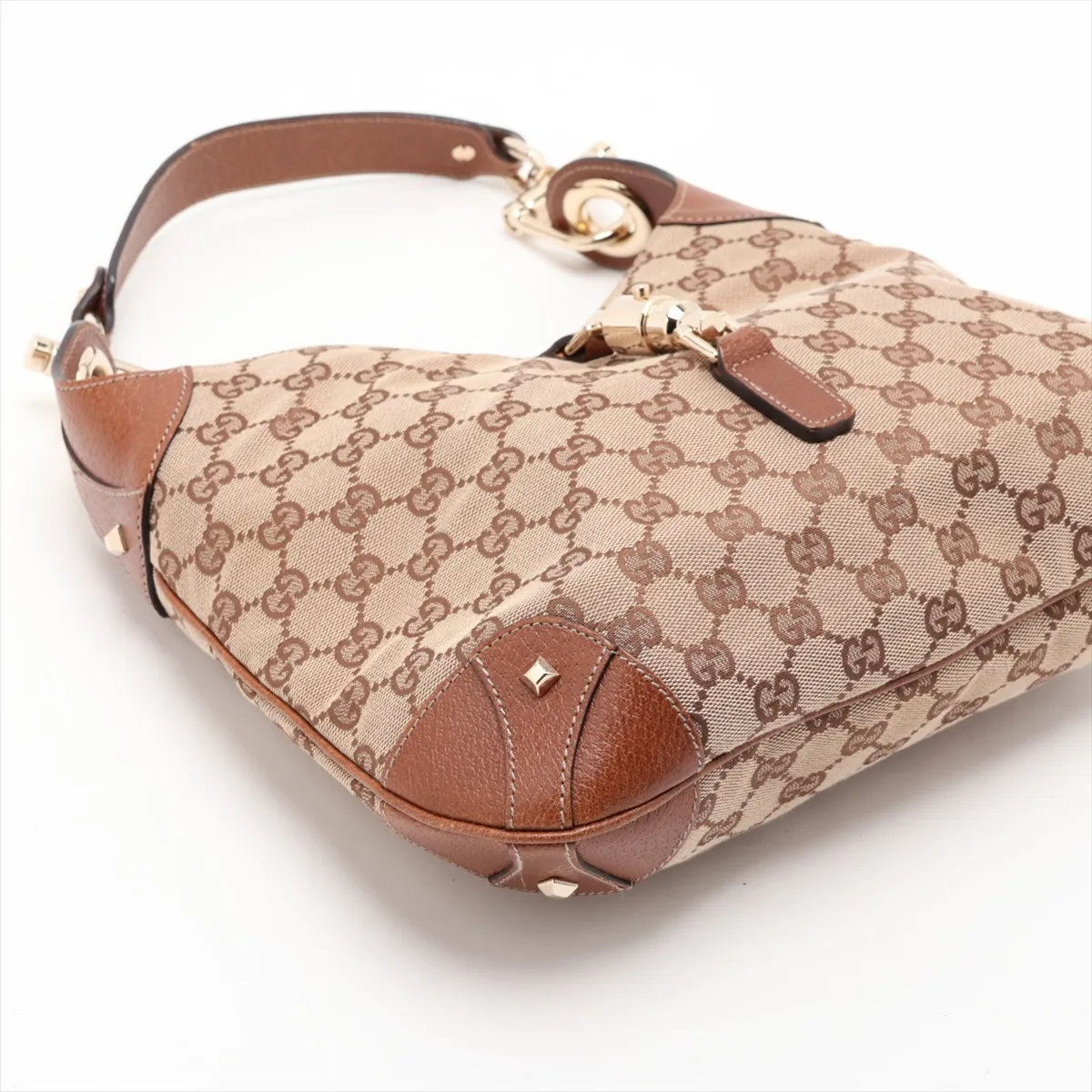 GG Canvas New Jackie Canvas x Leather Shoulder Bag Beige x Brown 120838 — view 4