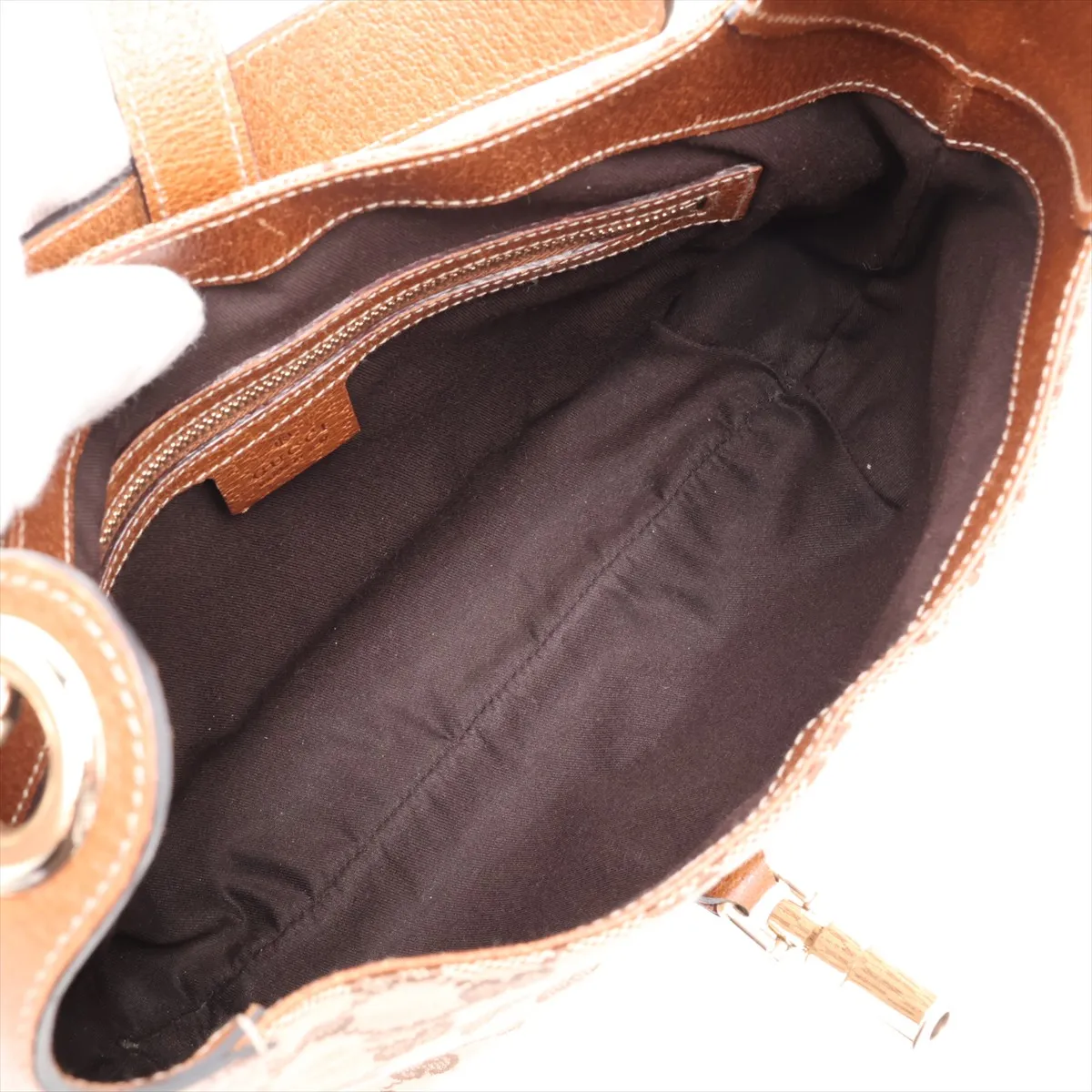 GG Canvas New Jackie Canvas x Leather Shoulder Bag Beige x Brown 120838 — view 6