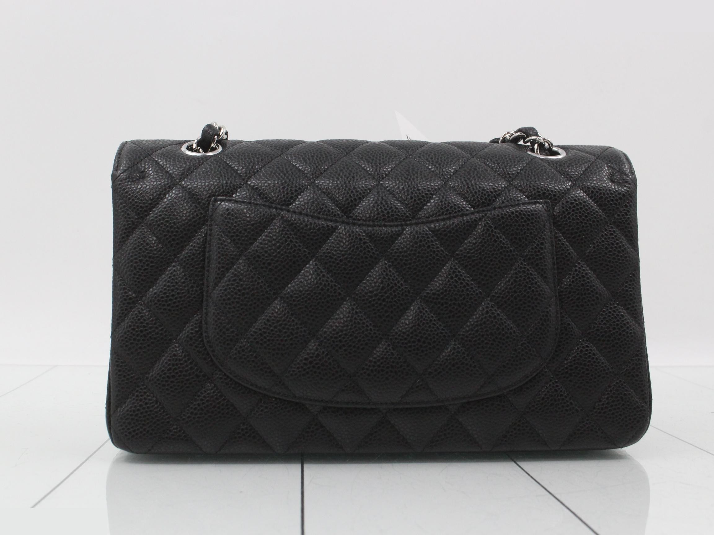 Matelassé Caviar Skin Turnlock Double Flap Double Chain Shoulder Bag — view 2