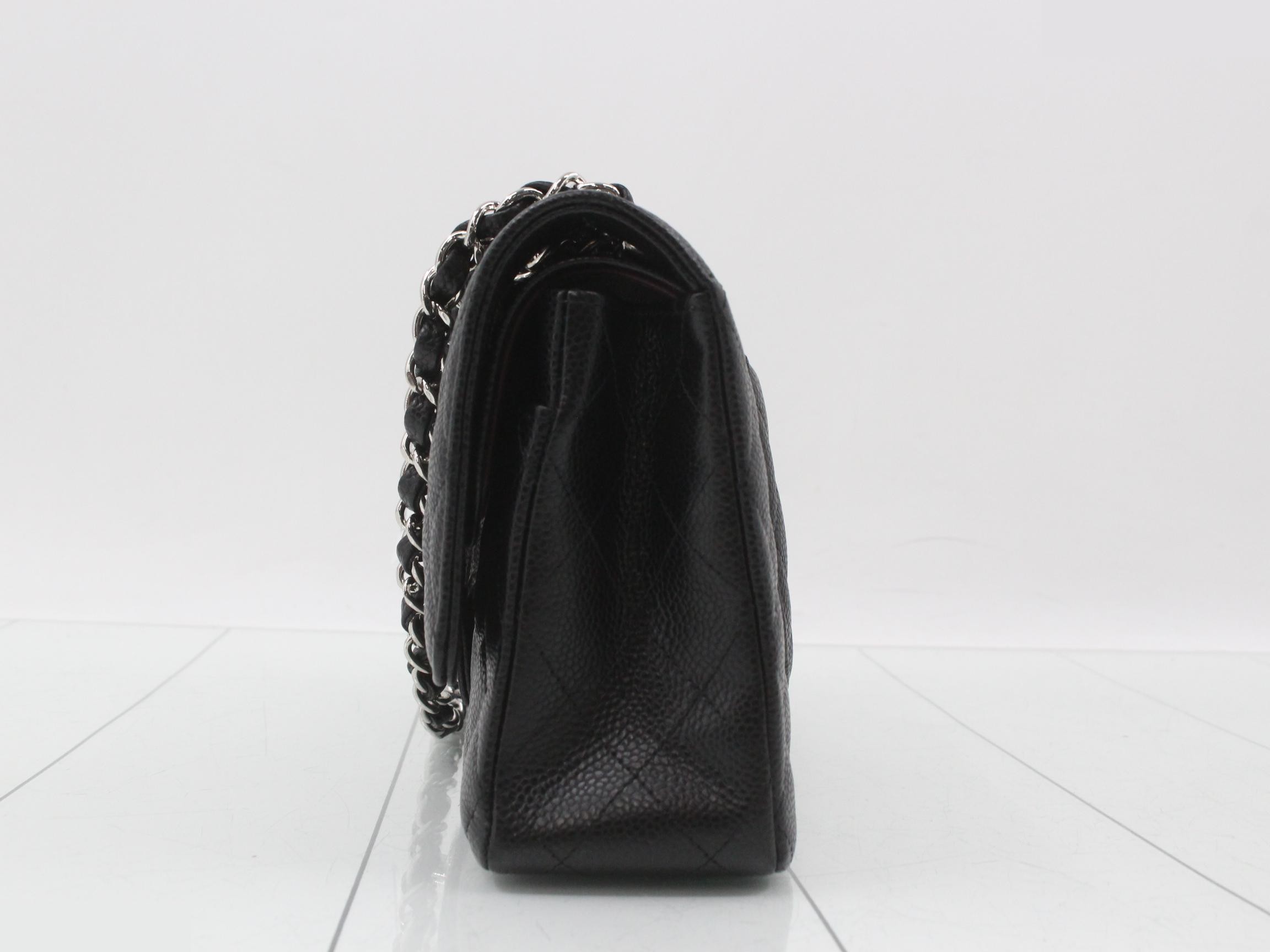Matelassé Caviar Skin Turnlock Double Flap Double Chain Shoulder Bag — view 3