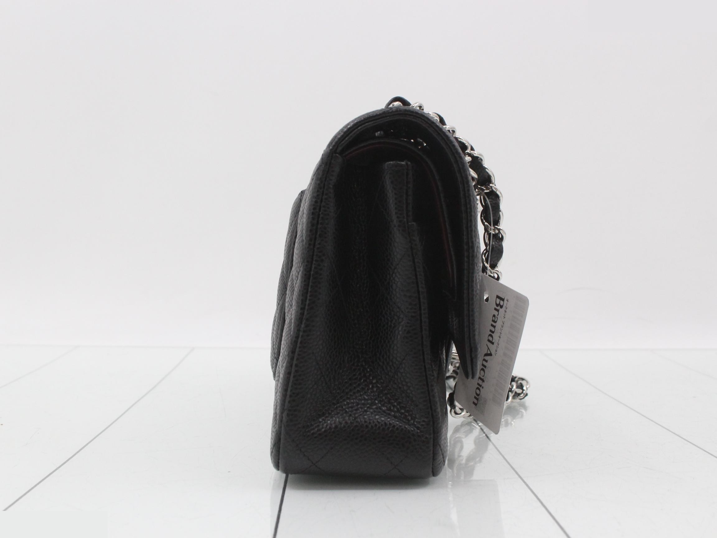 Matelassé Caviar Skin Turnlock Double Flap Double Chain Shoulder Bag — view 4