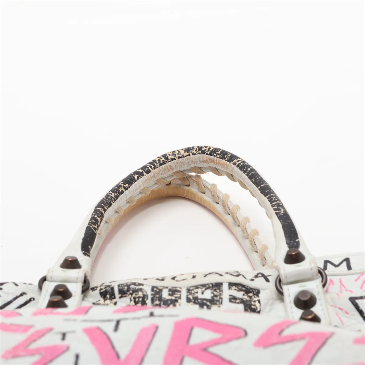 Graffiti Classic City 431621 Leather 2-Way Handbag White with Mirror — view 6