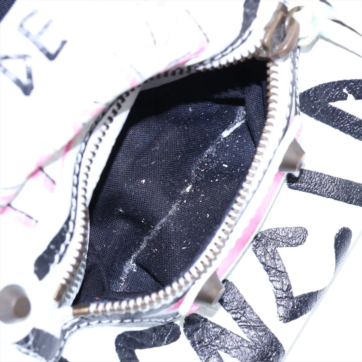 Graffiti Classic City 431621 Leather 2-Way Handbag White with Mirror — view 10