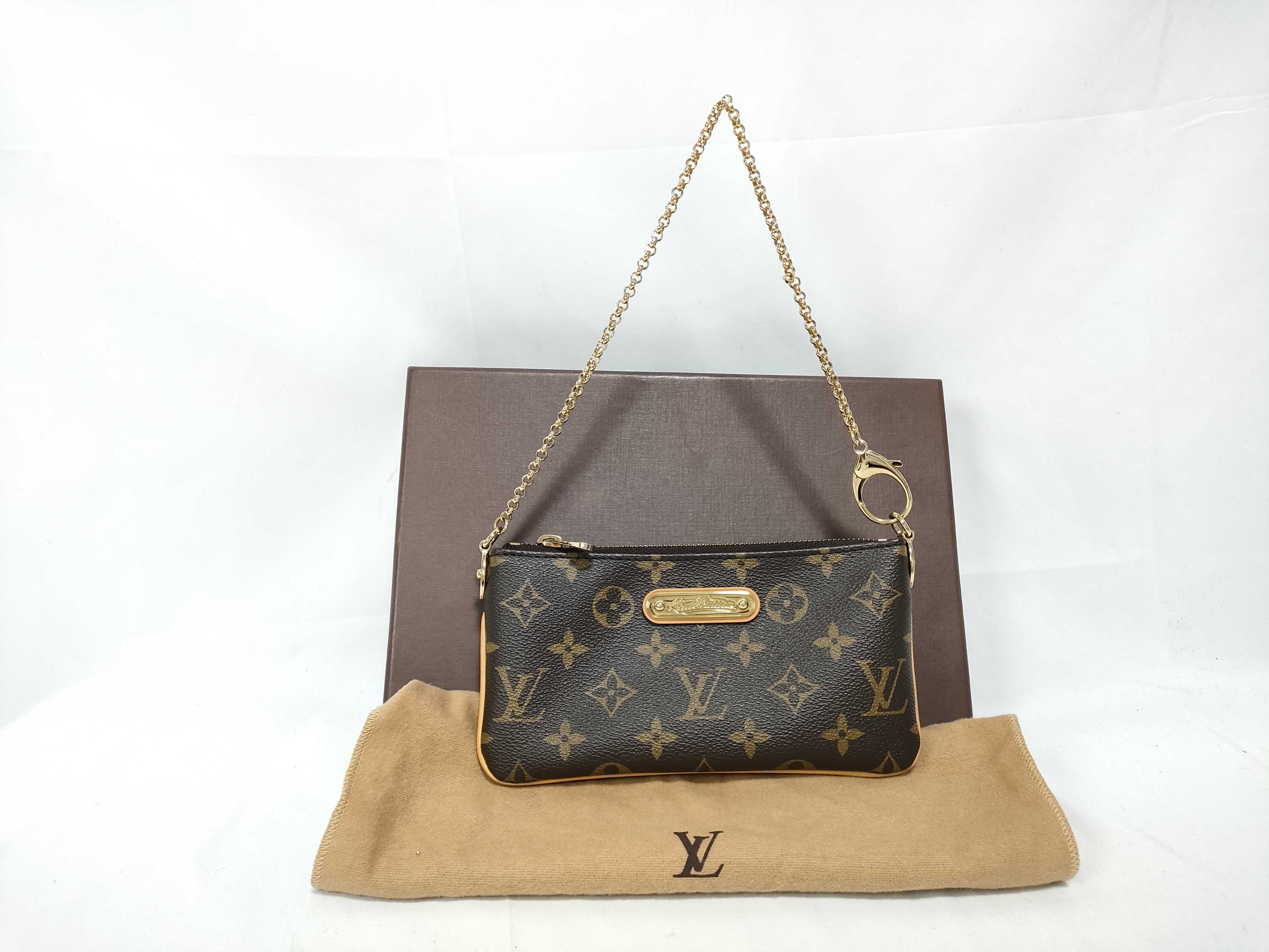 Monogram Louis Vuitton Chain Pouch Pochette Mira MM Monogram Handbag Pouch