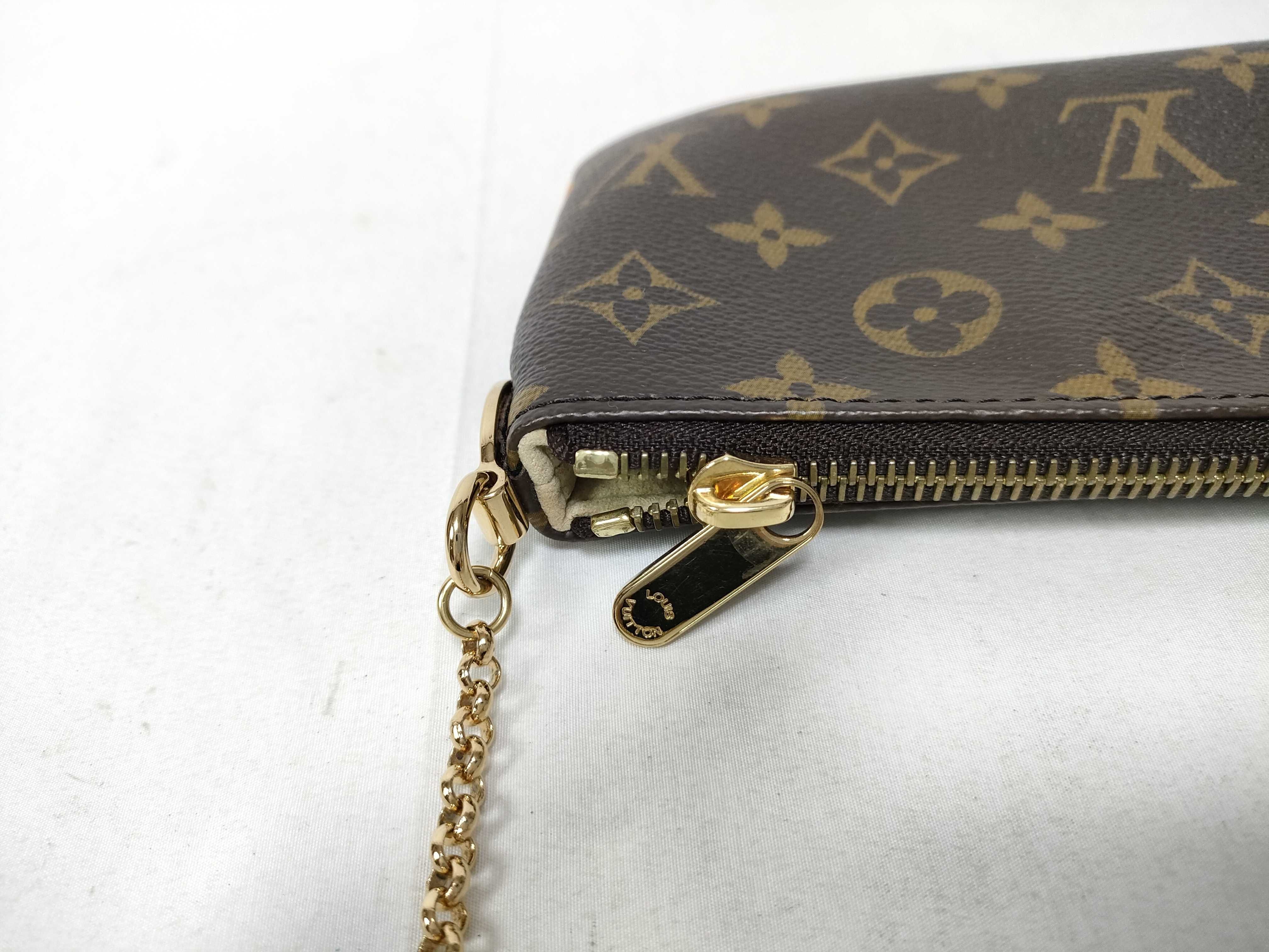 Monogram Louis Vuitton Chain Pouch Pochette Mira MM Monogram Handbag Pouch — view 9