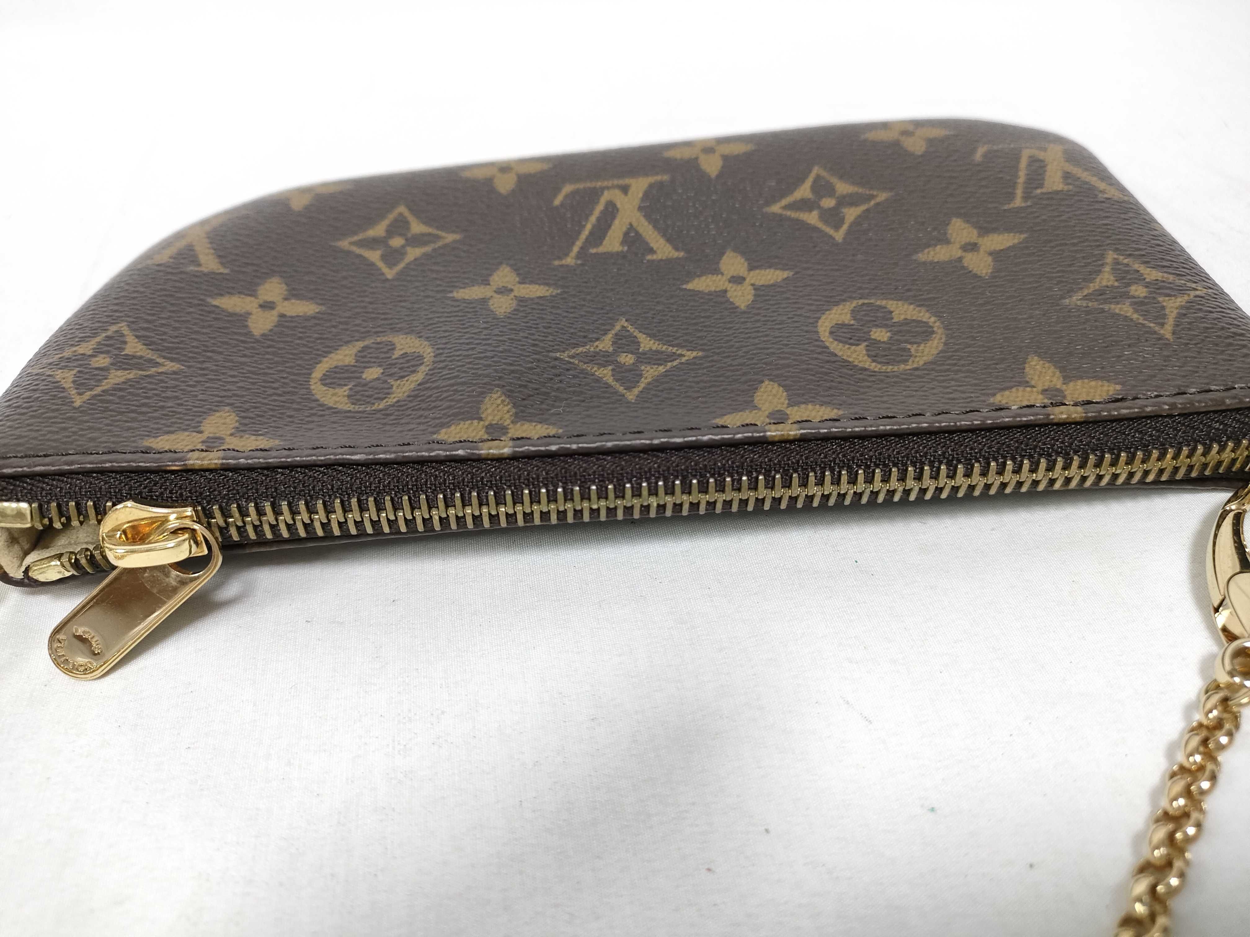 Monogram Louis Vuitton Chain Pouch Pochette Mira MM Monogram Handbag Pouch — view 10