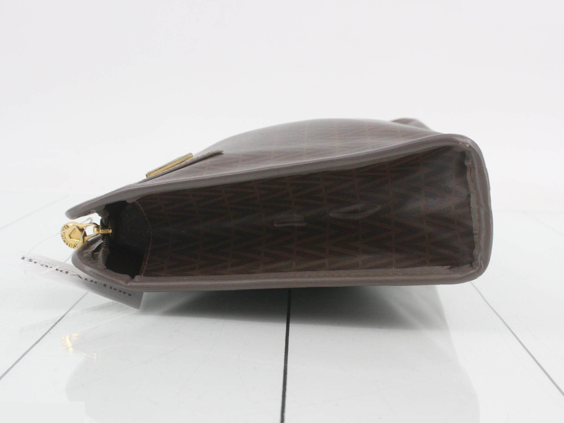 Mario Valentino Clutch Bag, Coated Canvas, Brown — view 4
