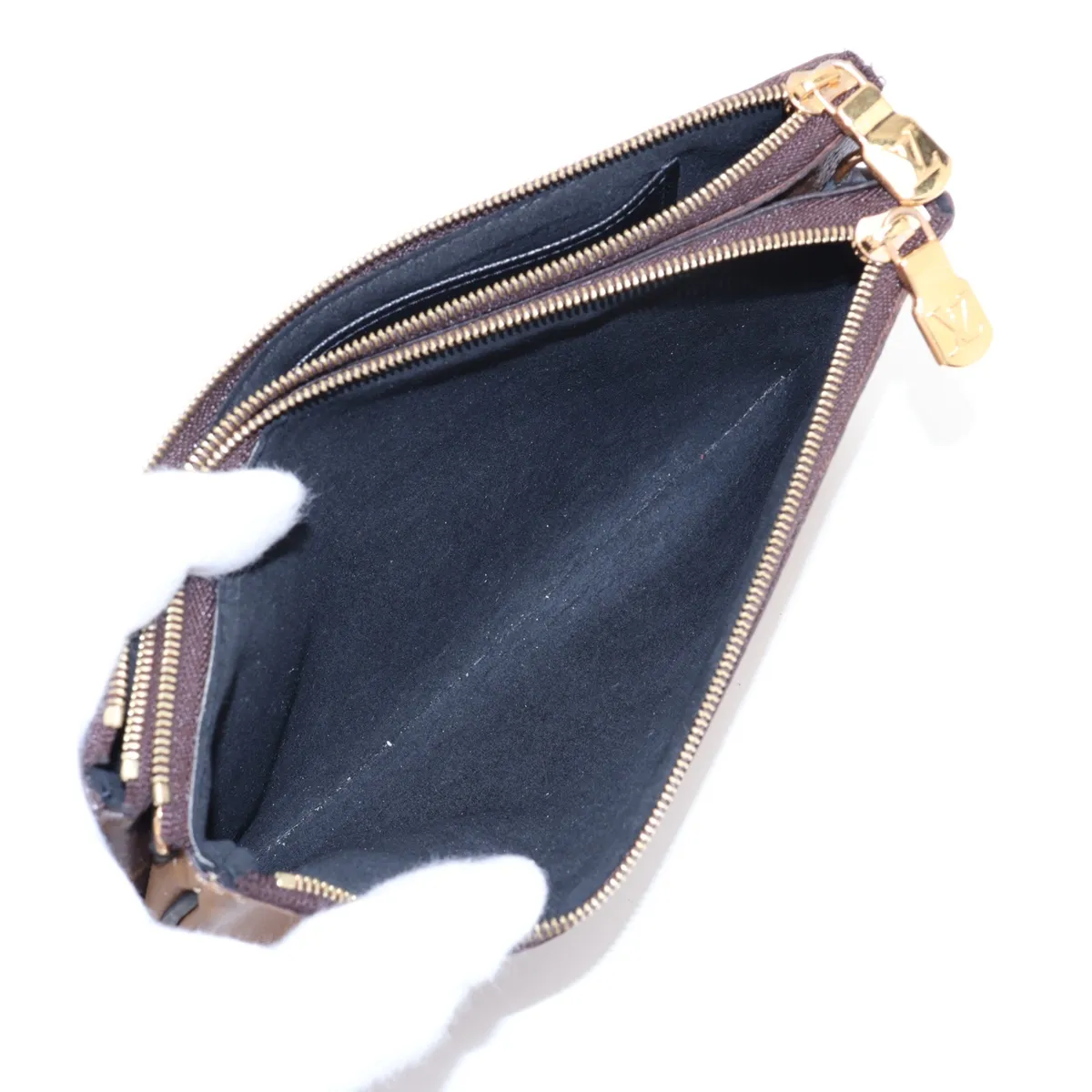 Giant Monogram Reverse Pochette Double Zip M69203 GI0260 Brown (RFID detected) — view 6