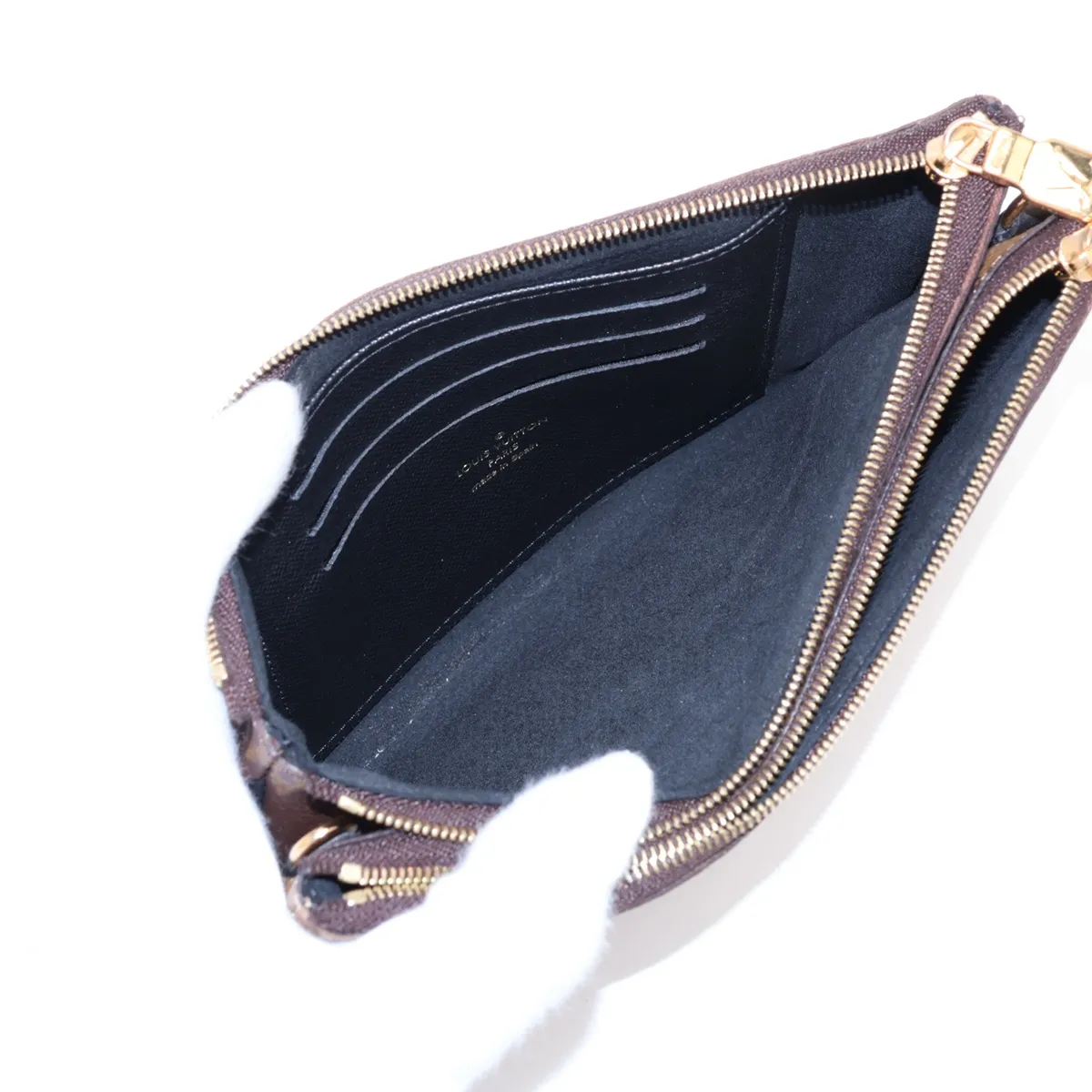 Giant Monogram Reverse Pochette Double Zip M69203 GI0260 Brown (RFID detected) — view 7