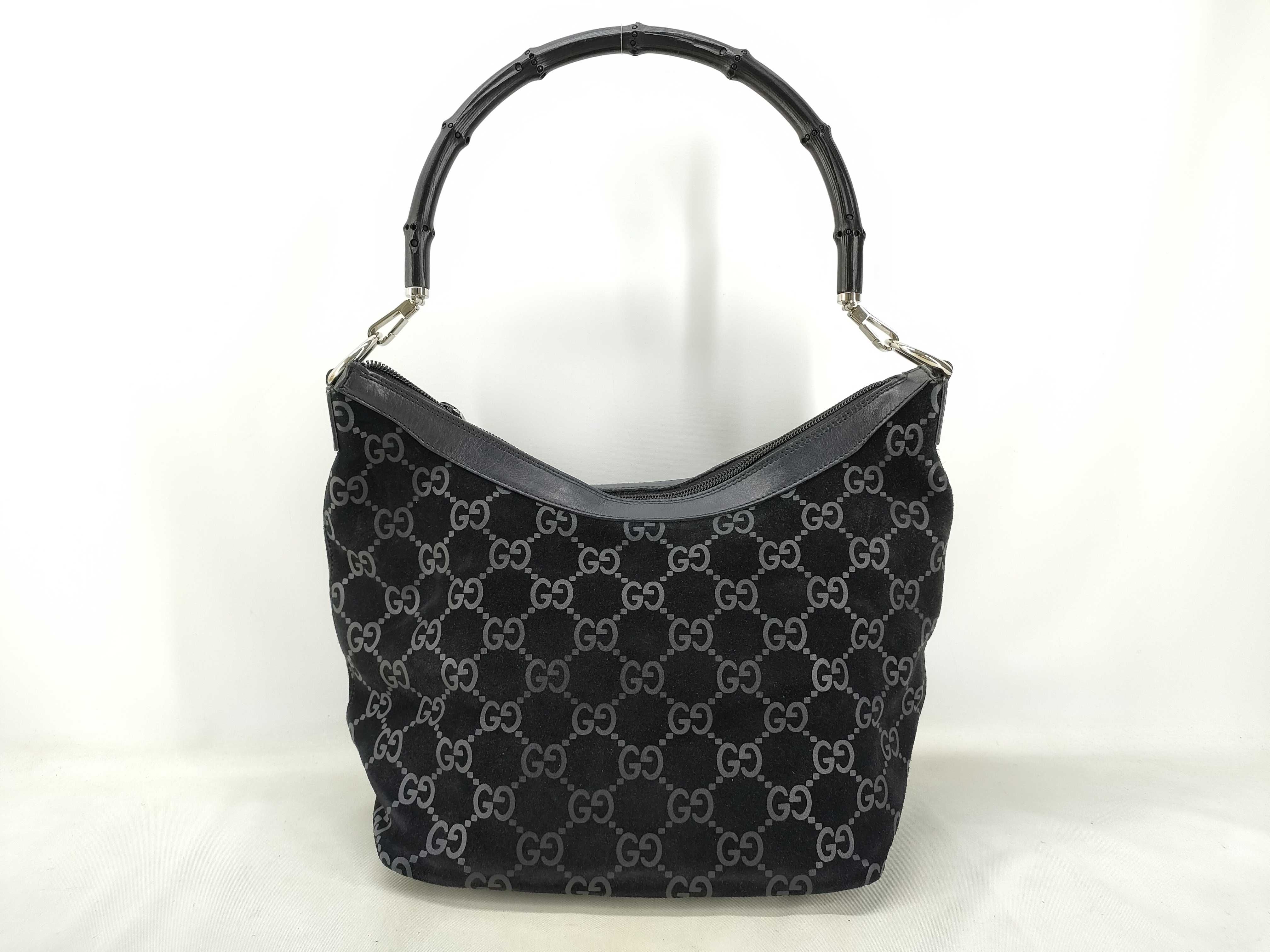 Bamboo Gucci GG Suede Bamboo Handbag One Shoulder Handbag