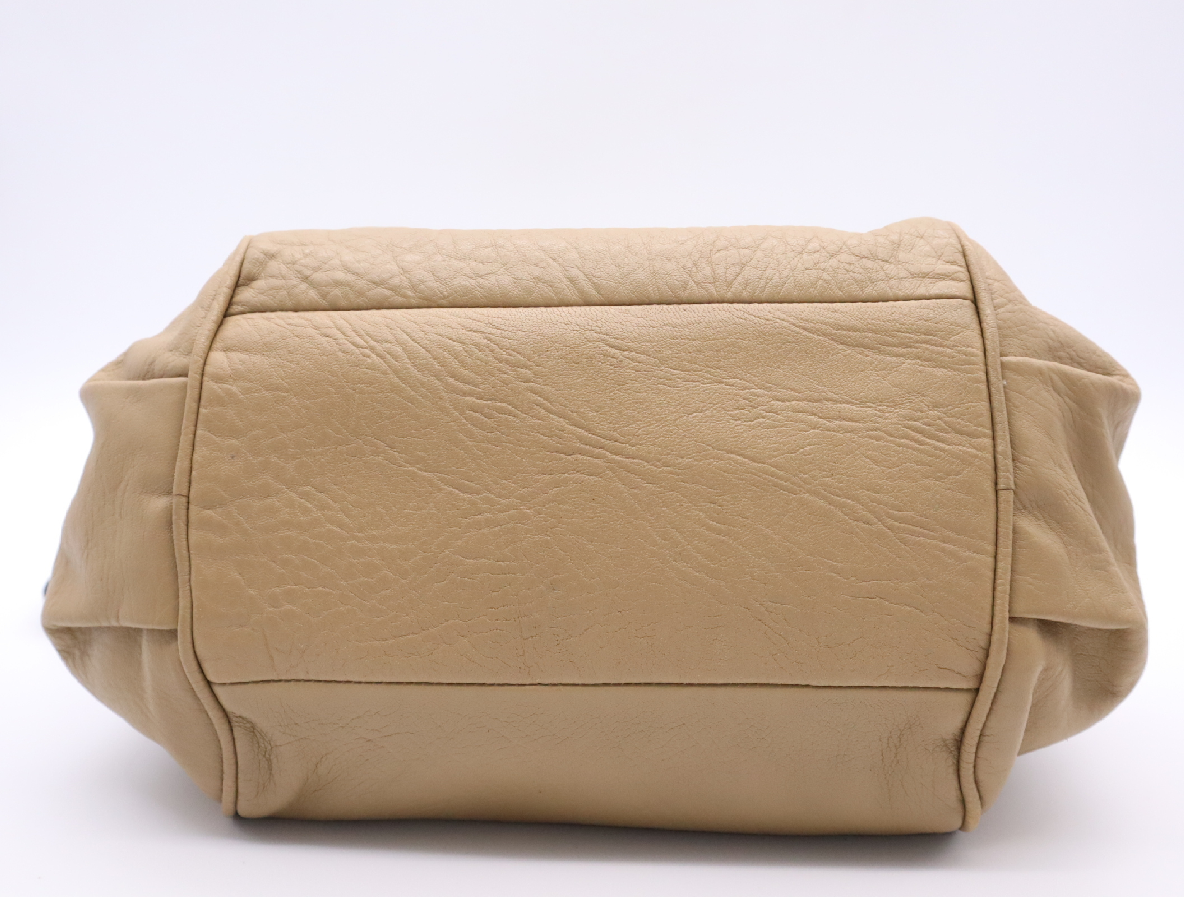 Leather Ethel 2-way Handbag, Beige/Yellow, with Shoulder Strap, Dust Bag, and Card. — view 4
