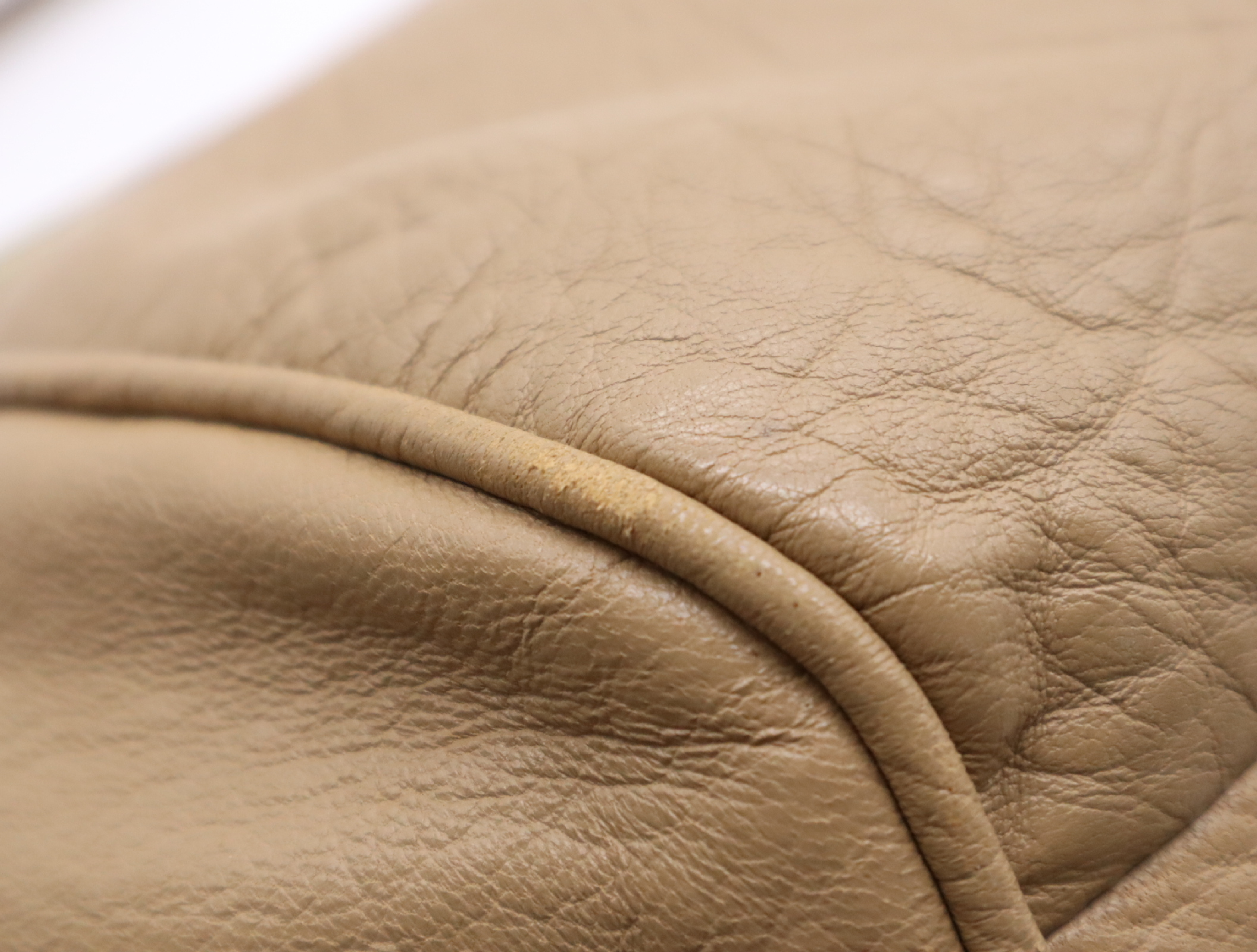 Leather Ethel 2-way Handbag, Beige/Yellow, with Shoulder Strap, Dust Bag, and Card. — view 6